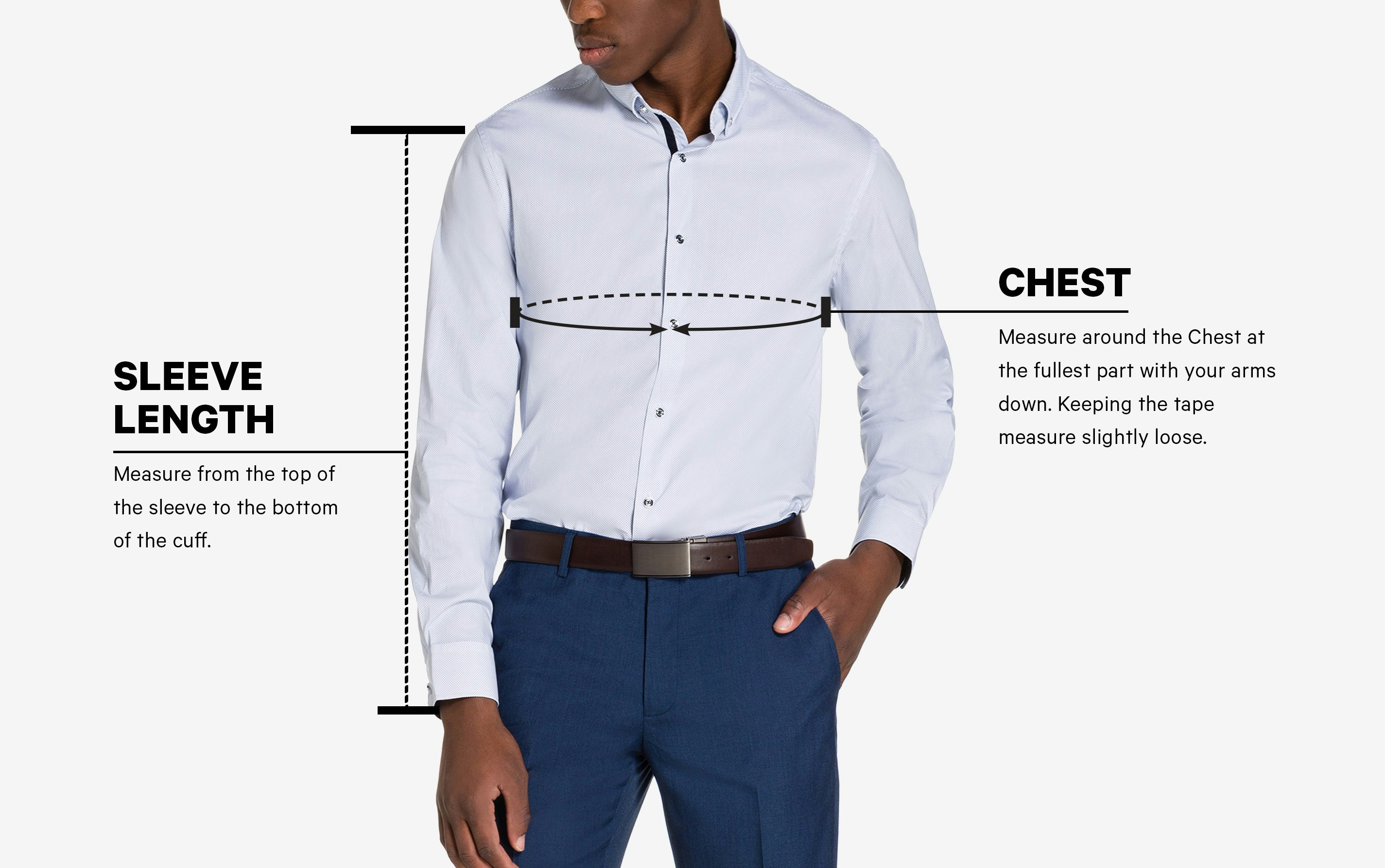 Size guide to YD Men's Clothing