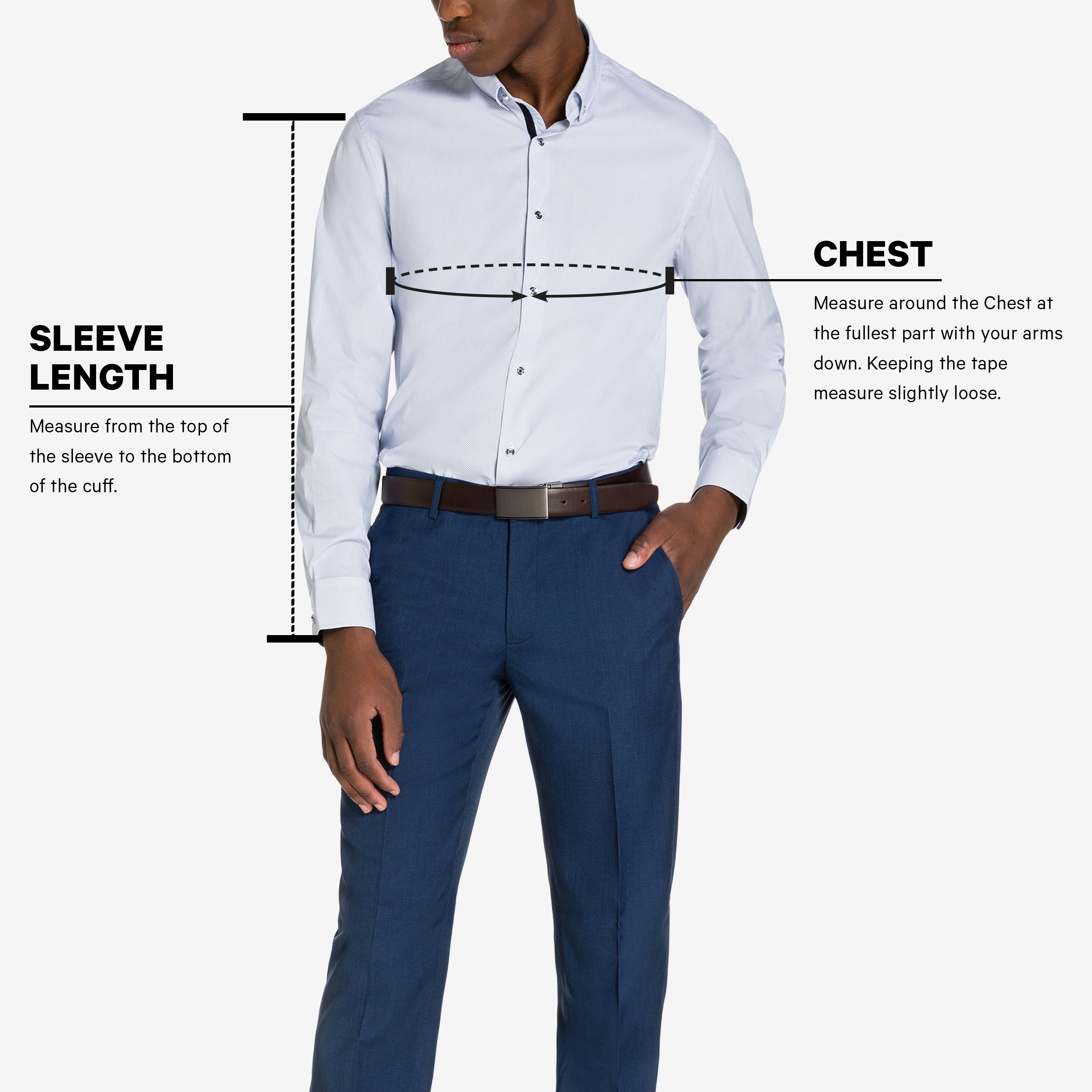 Size guide to YD Men's Clothing