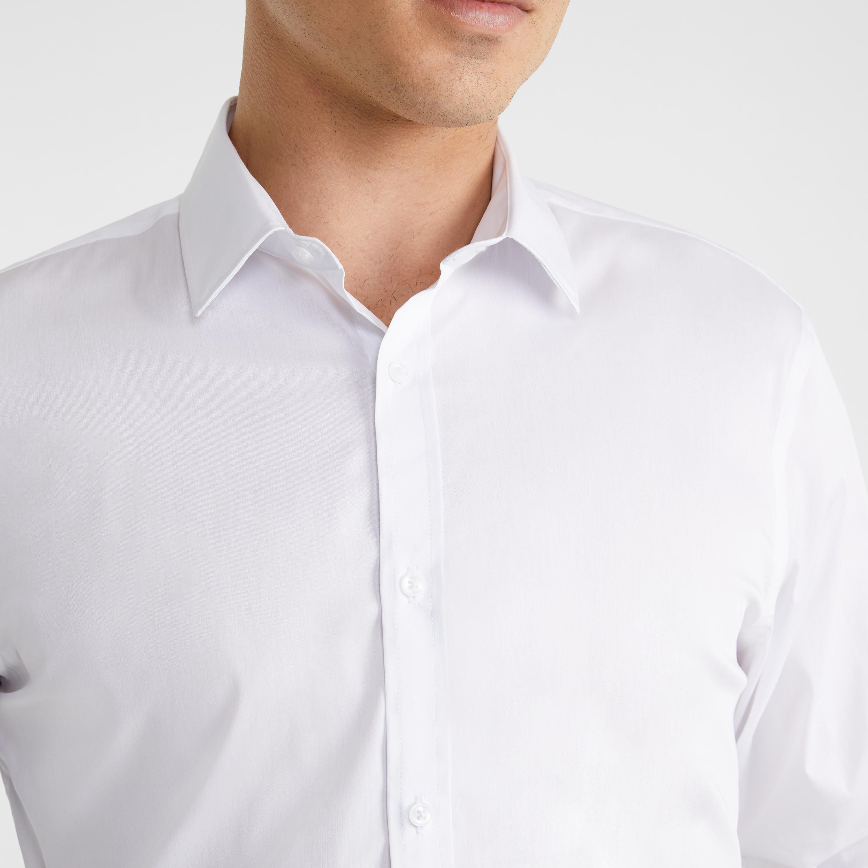 Plain Stretch Slim Dress Shirt