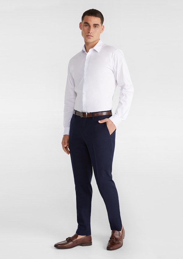 Plain Stretch Slim Dress Shirt