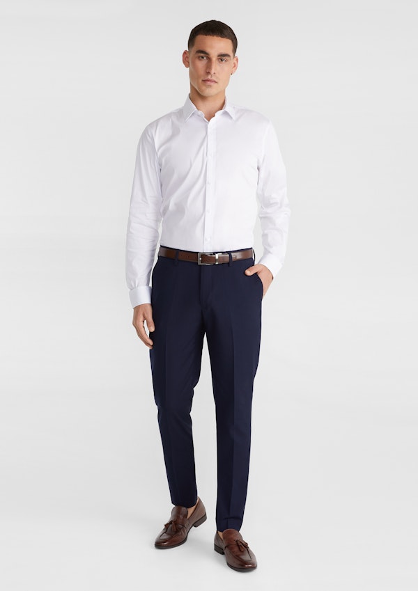 Plain Stretch Slim Dress Shirt
