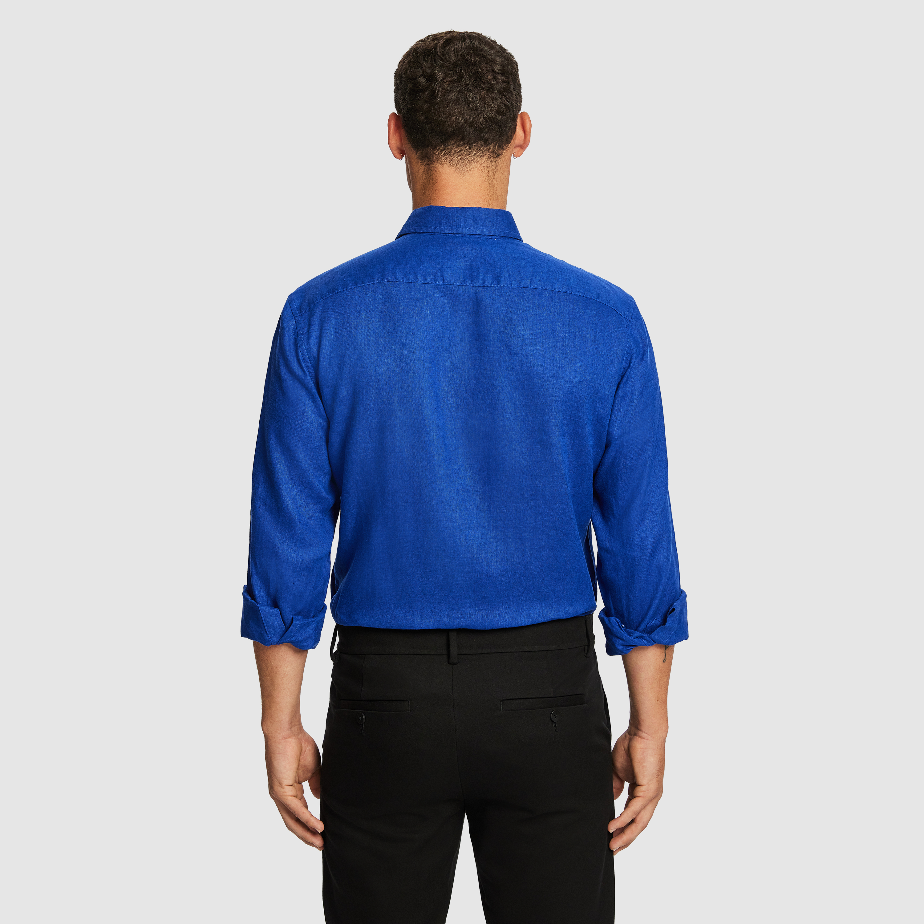 Bright Blue West Hampton Pure Linen Shirt