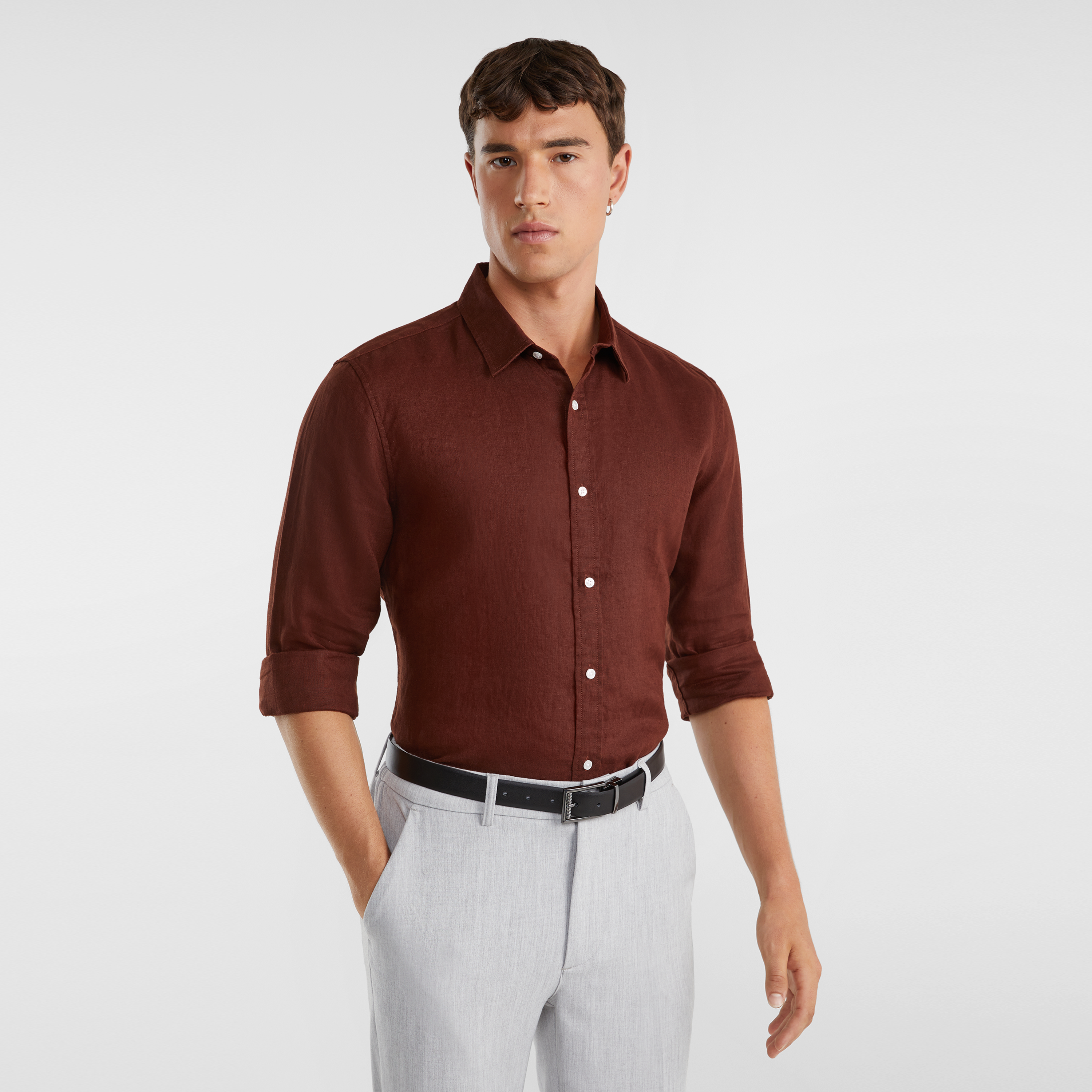 Men's Long Sleeve Shirts | Black, White 