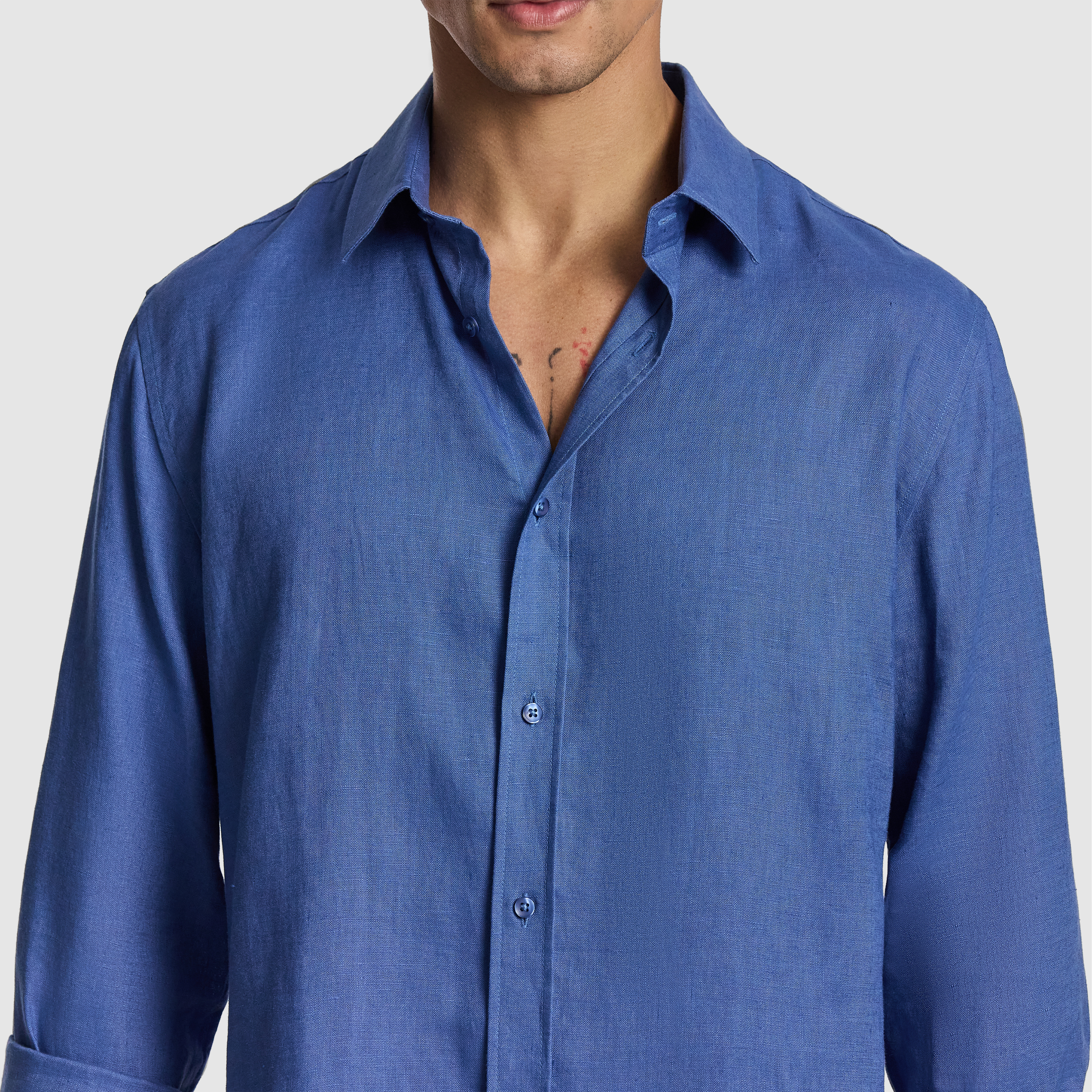Vintage Blue West Hampton Pure Linen Shirt