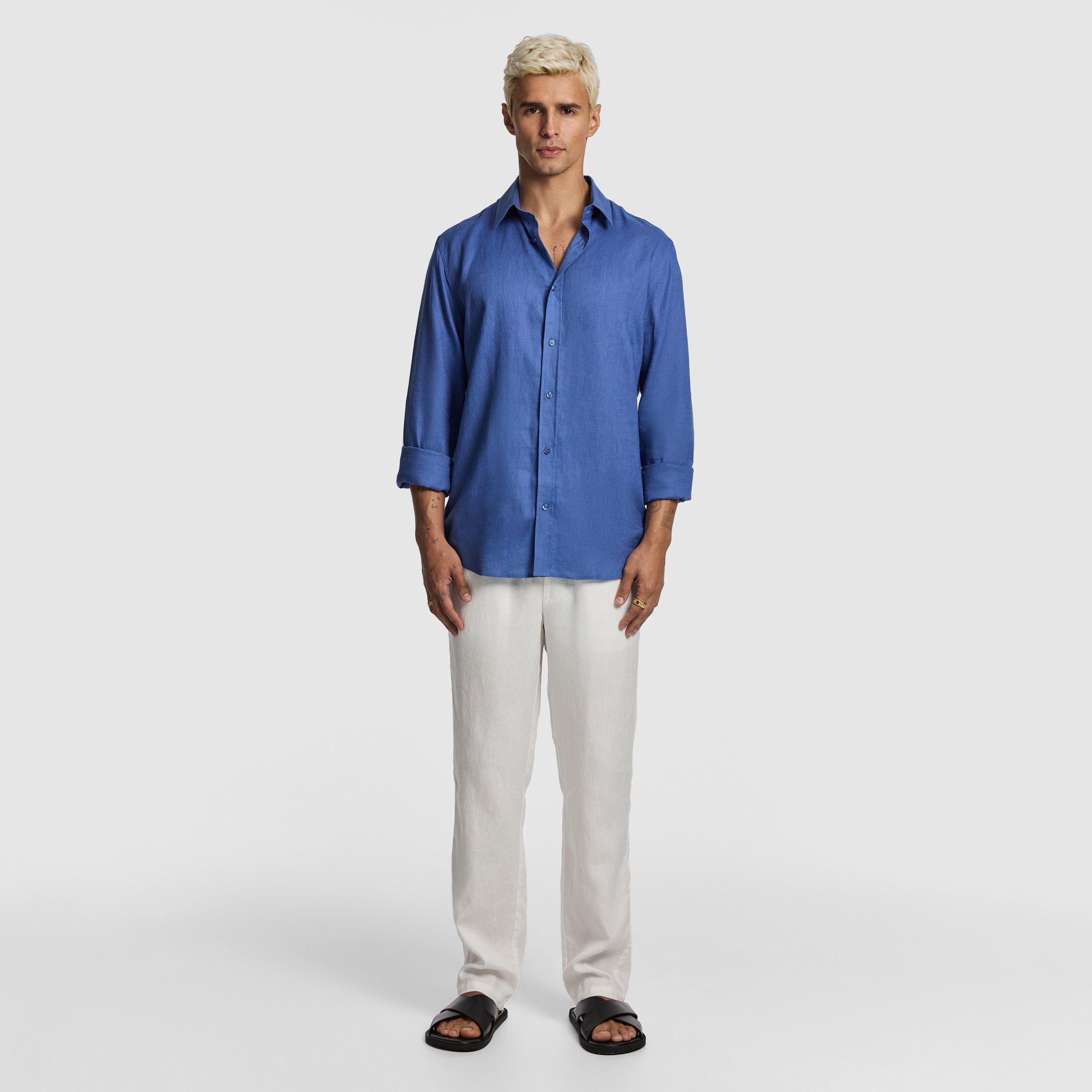 Vintage Blue West Hampton Pure Linen Shirt