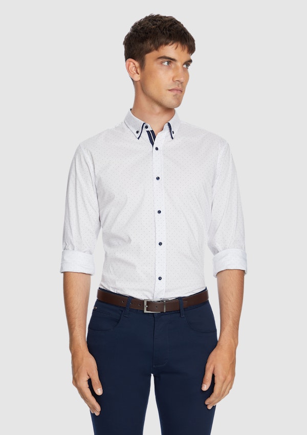White Roka Slim Shirt