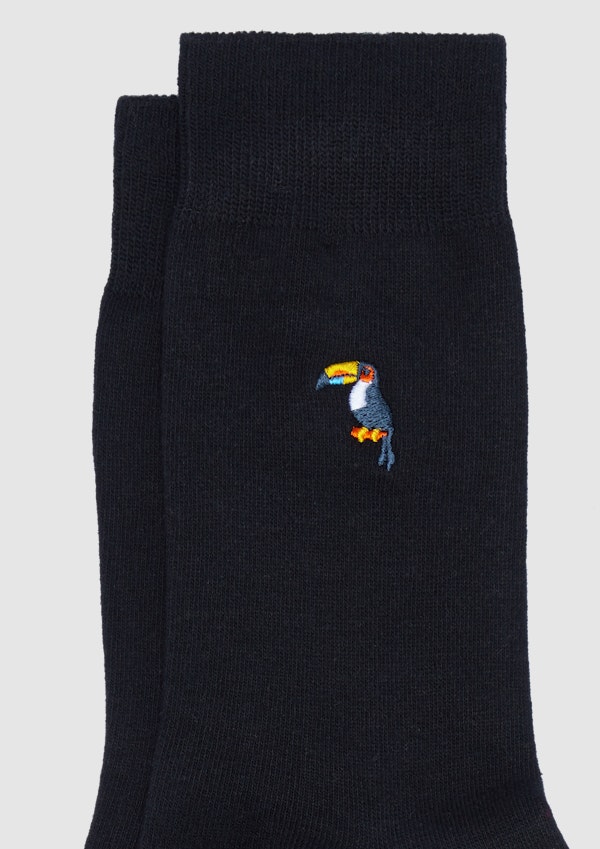 Black Happy Toucan Socks