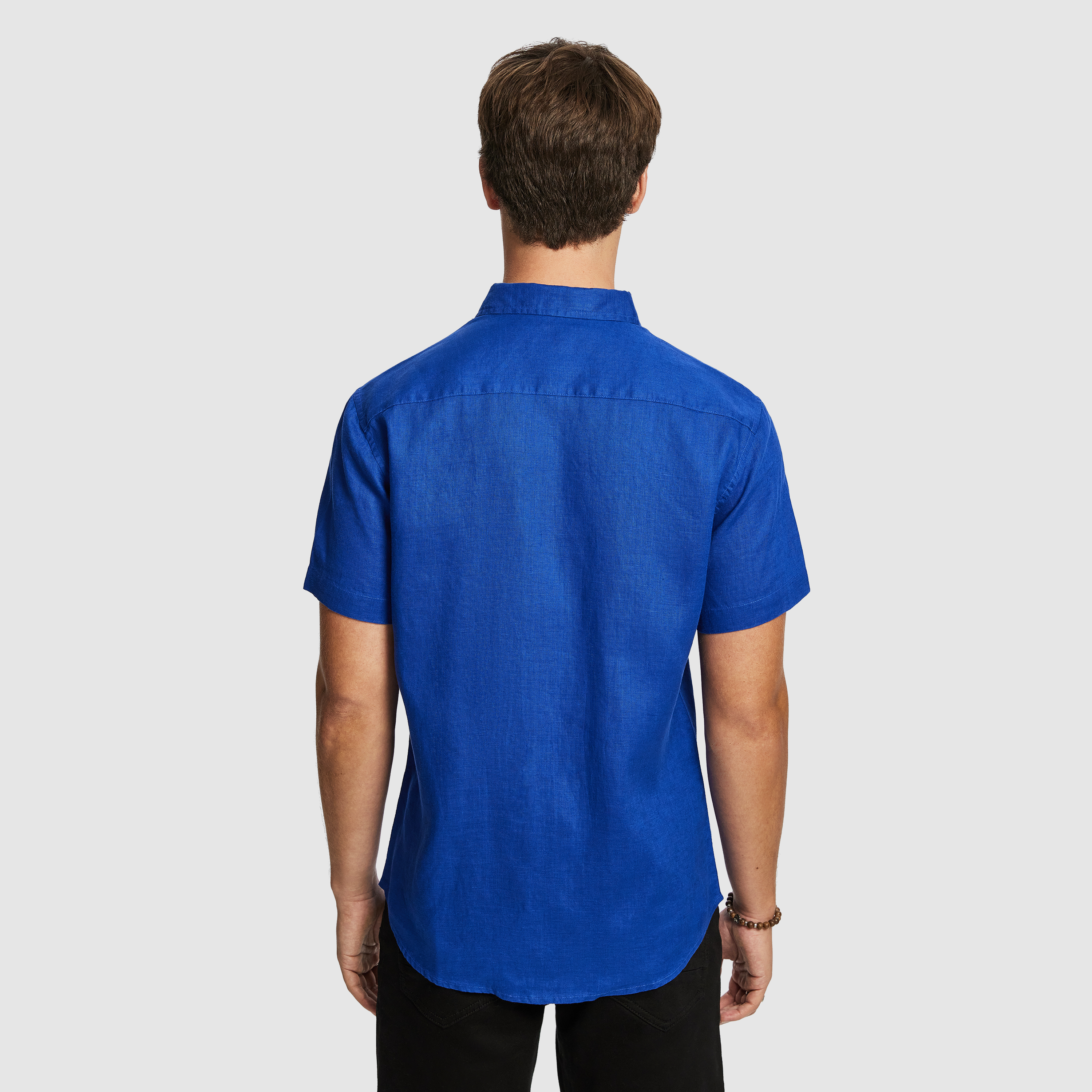 Bright Blue Lewis Pure Linen Shirt
