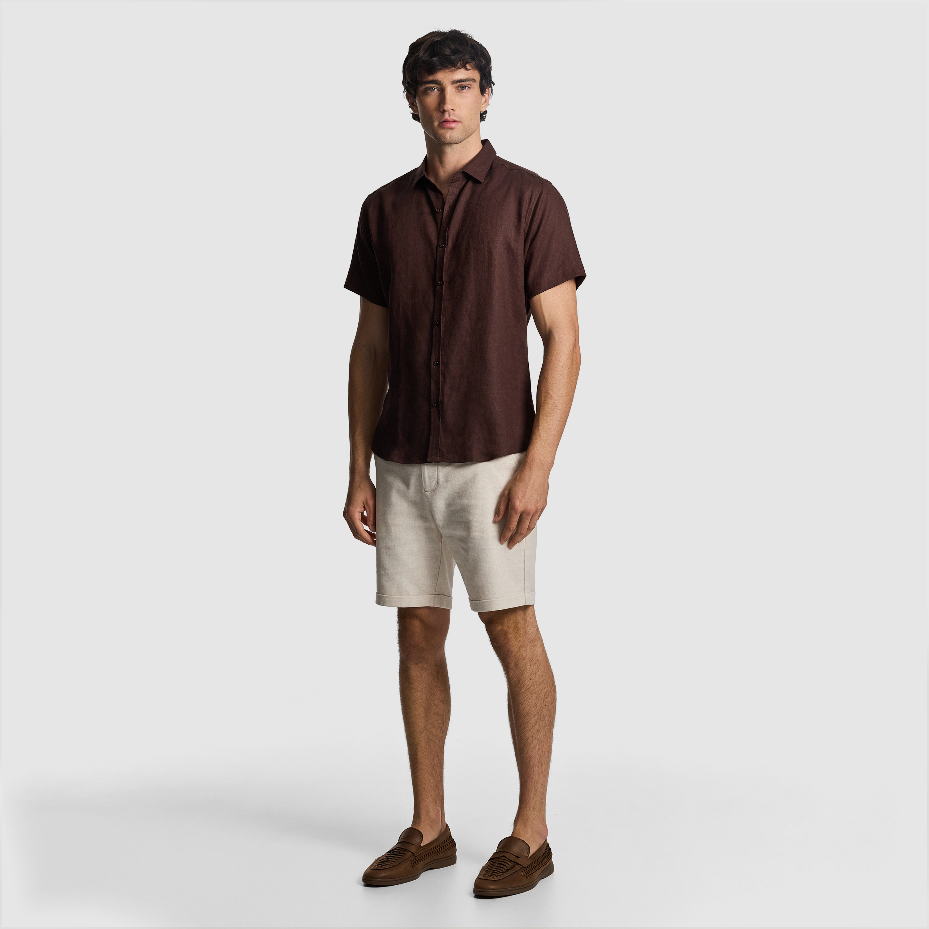 Brown Lewis Pure Linen Shirt