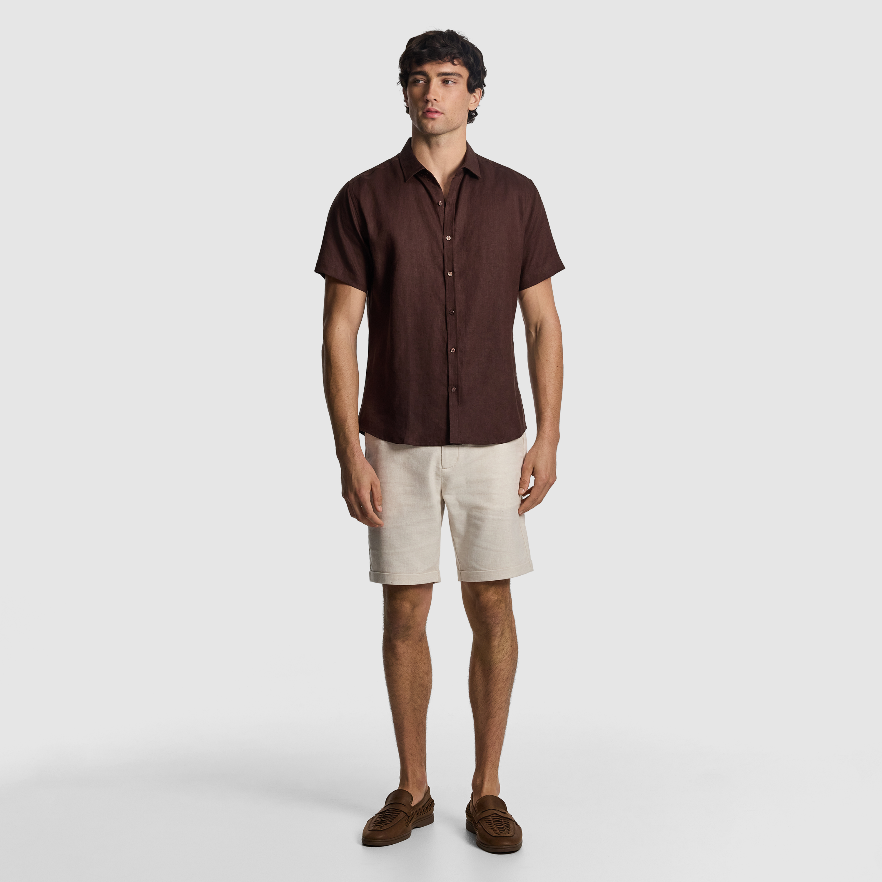 Brown Lewis Pure Linen Shirt