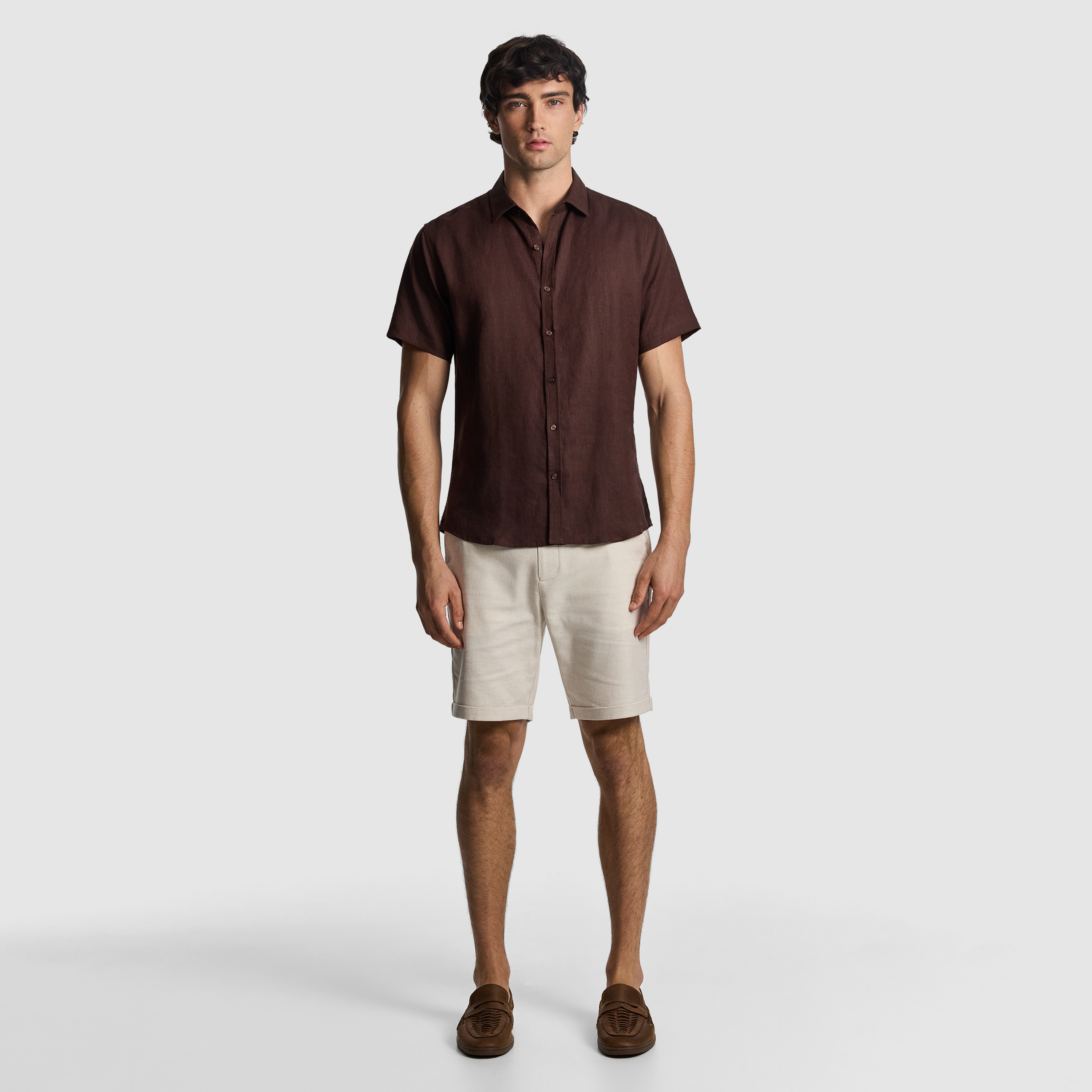 Brown Lewis Pure Linen Shirt