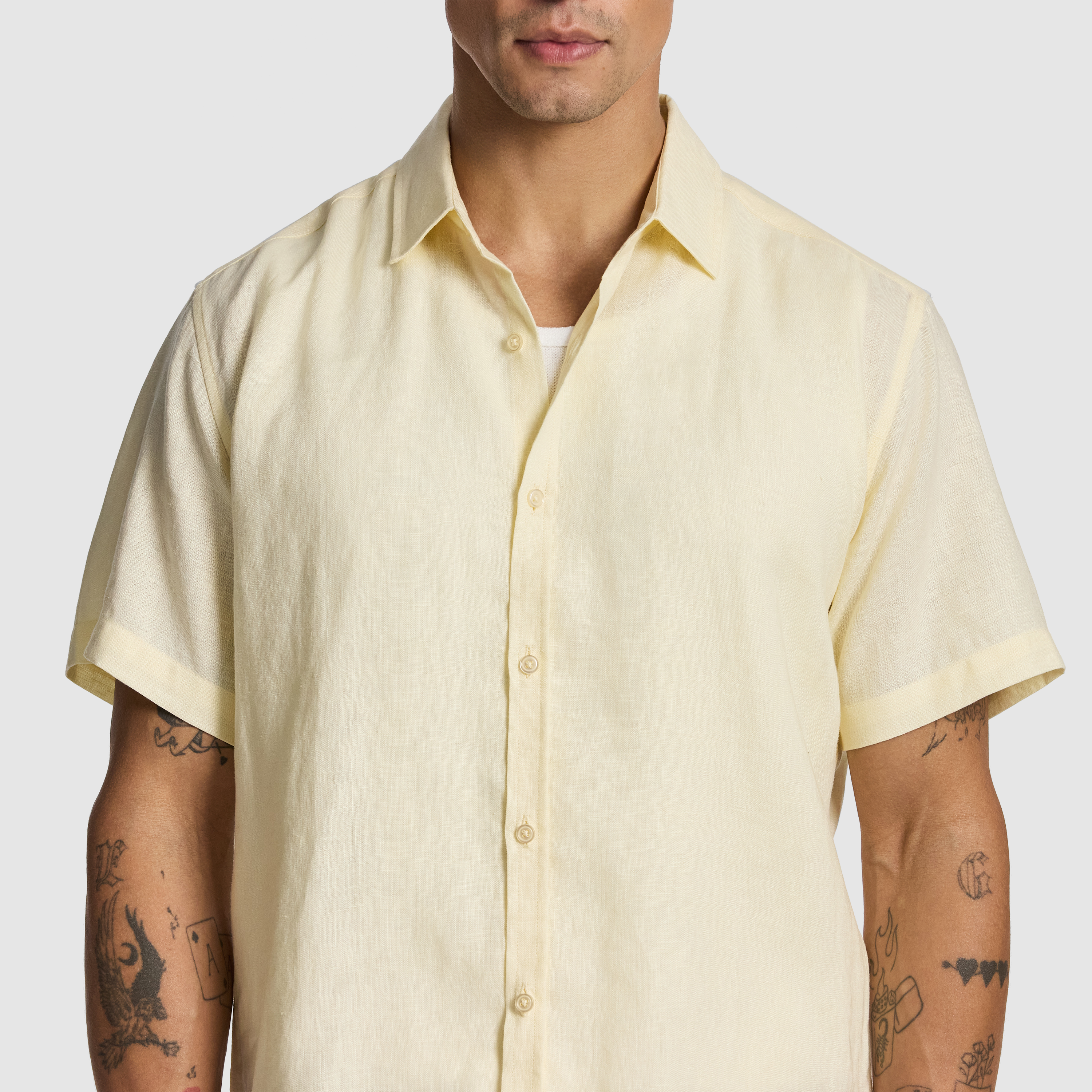 Yellow Lewis Pure Linen Shirt