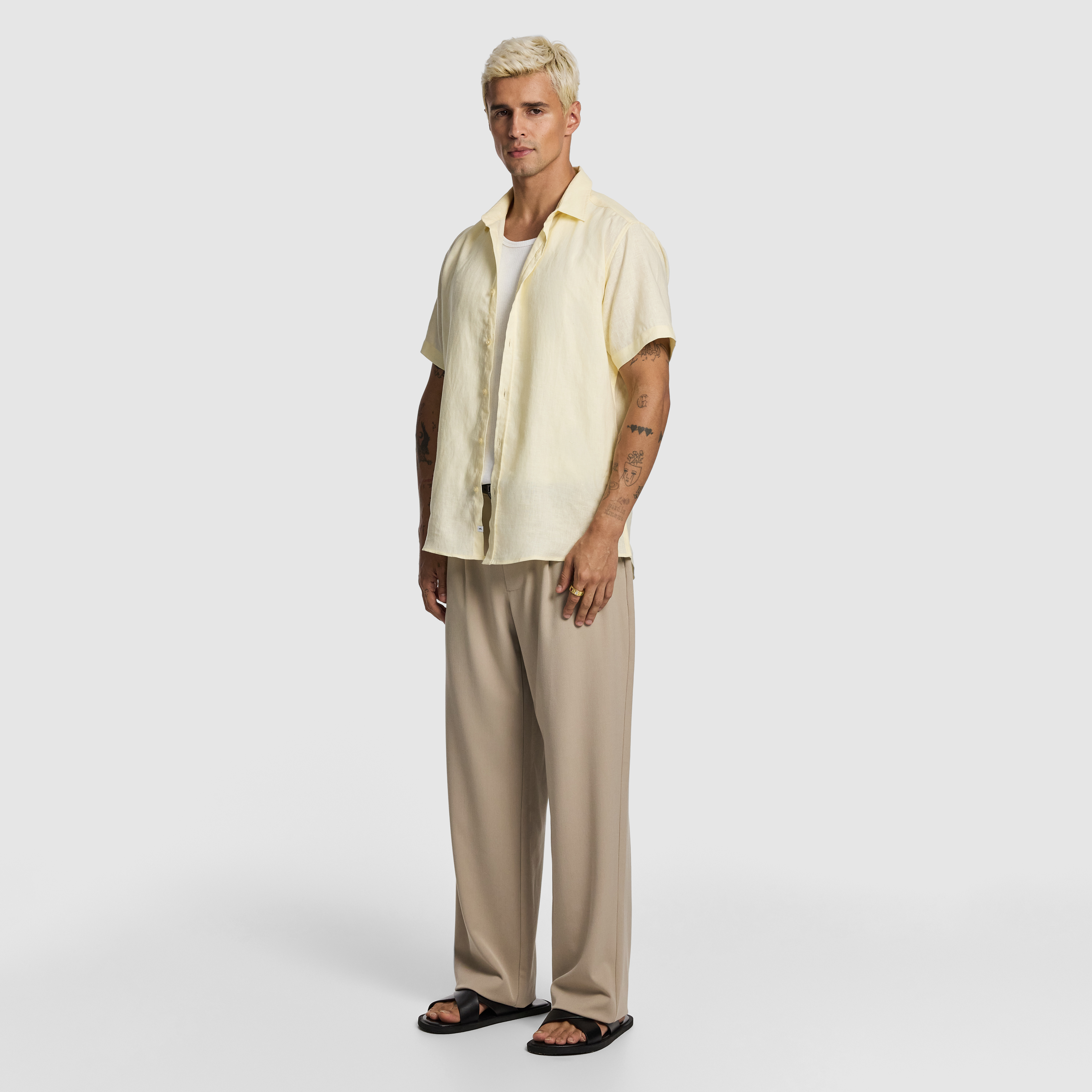 Yellow Lewis Pure Linen Shirt