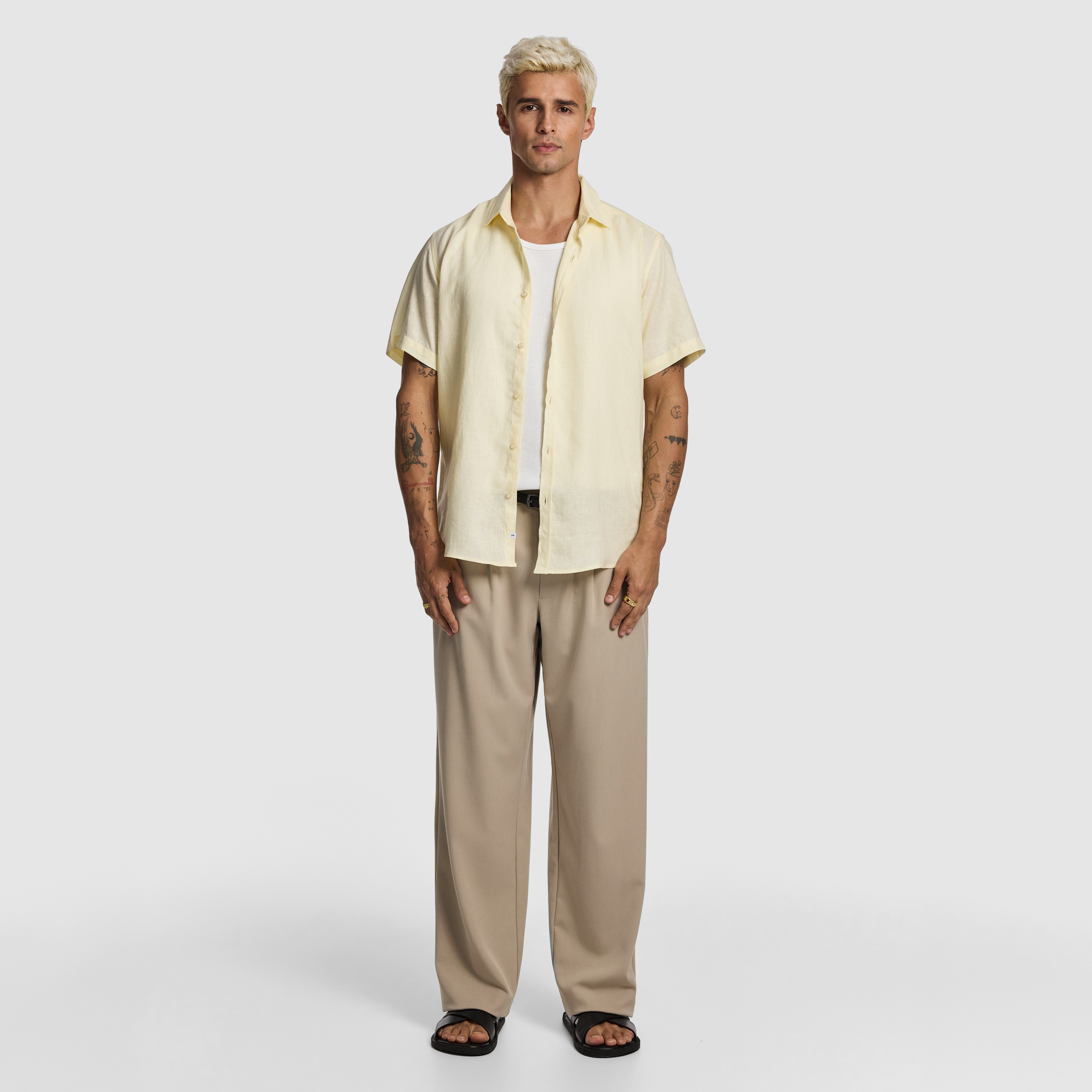 Yellow Lewis Pure Linen Shirt