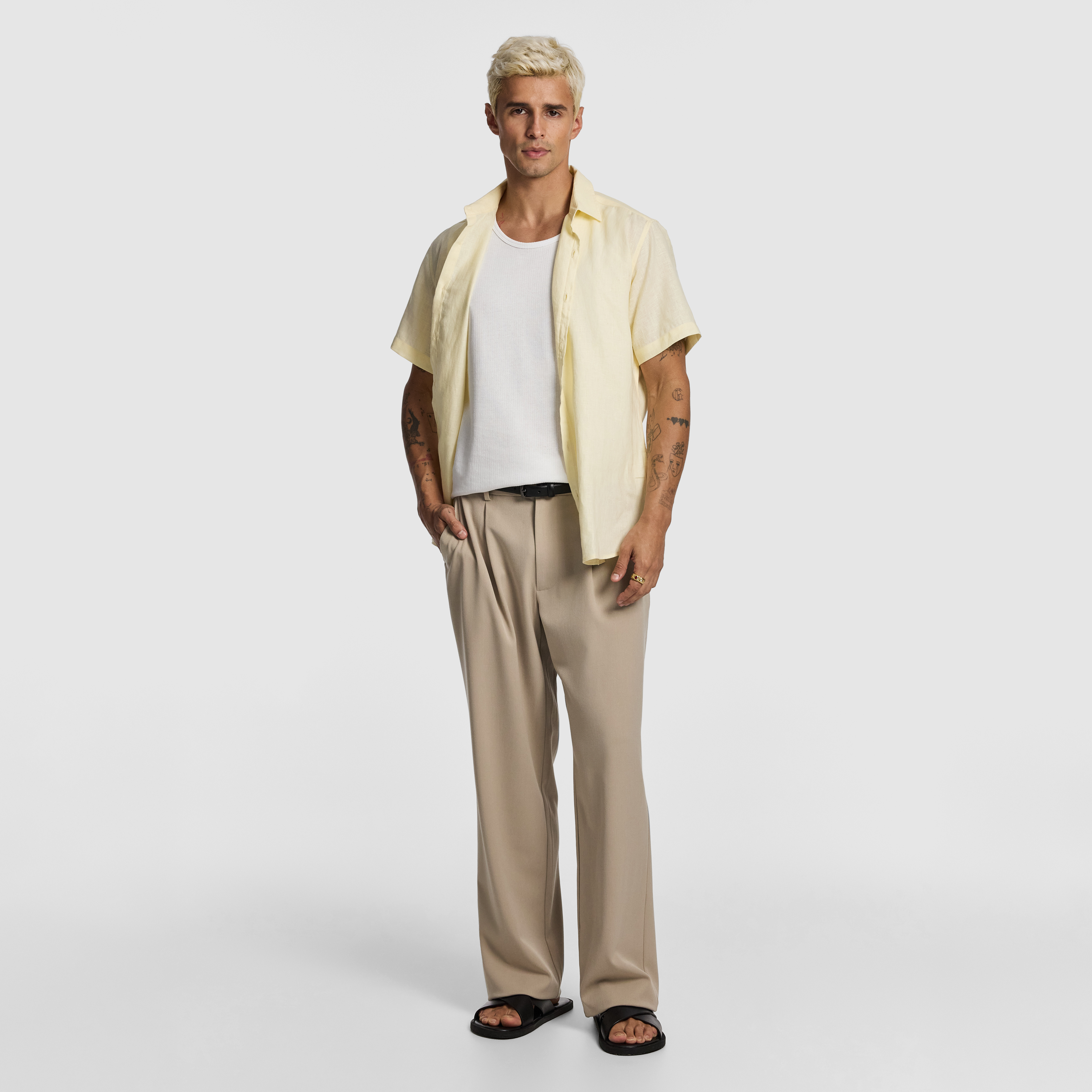 Yellow Lewis Pure Linen Shirt