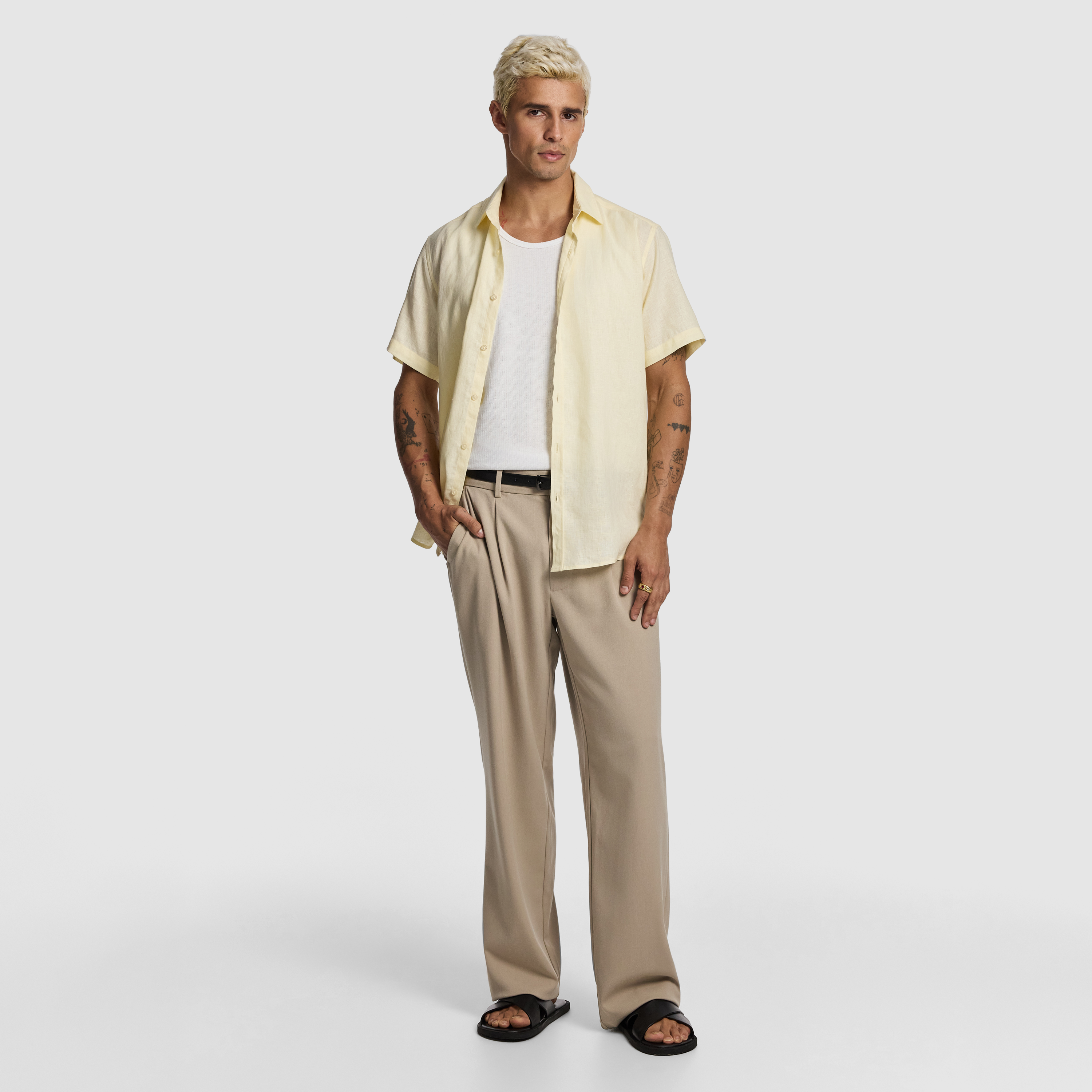 Yellow Lewis Pure Linen Shirt