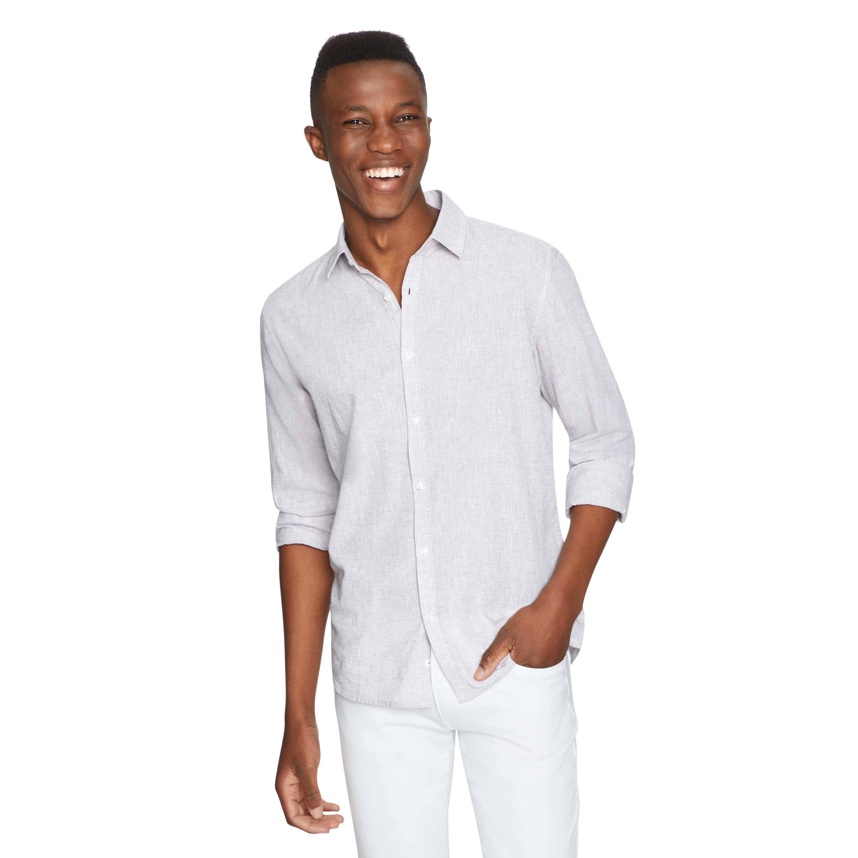 linen blend dress shirt