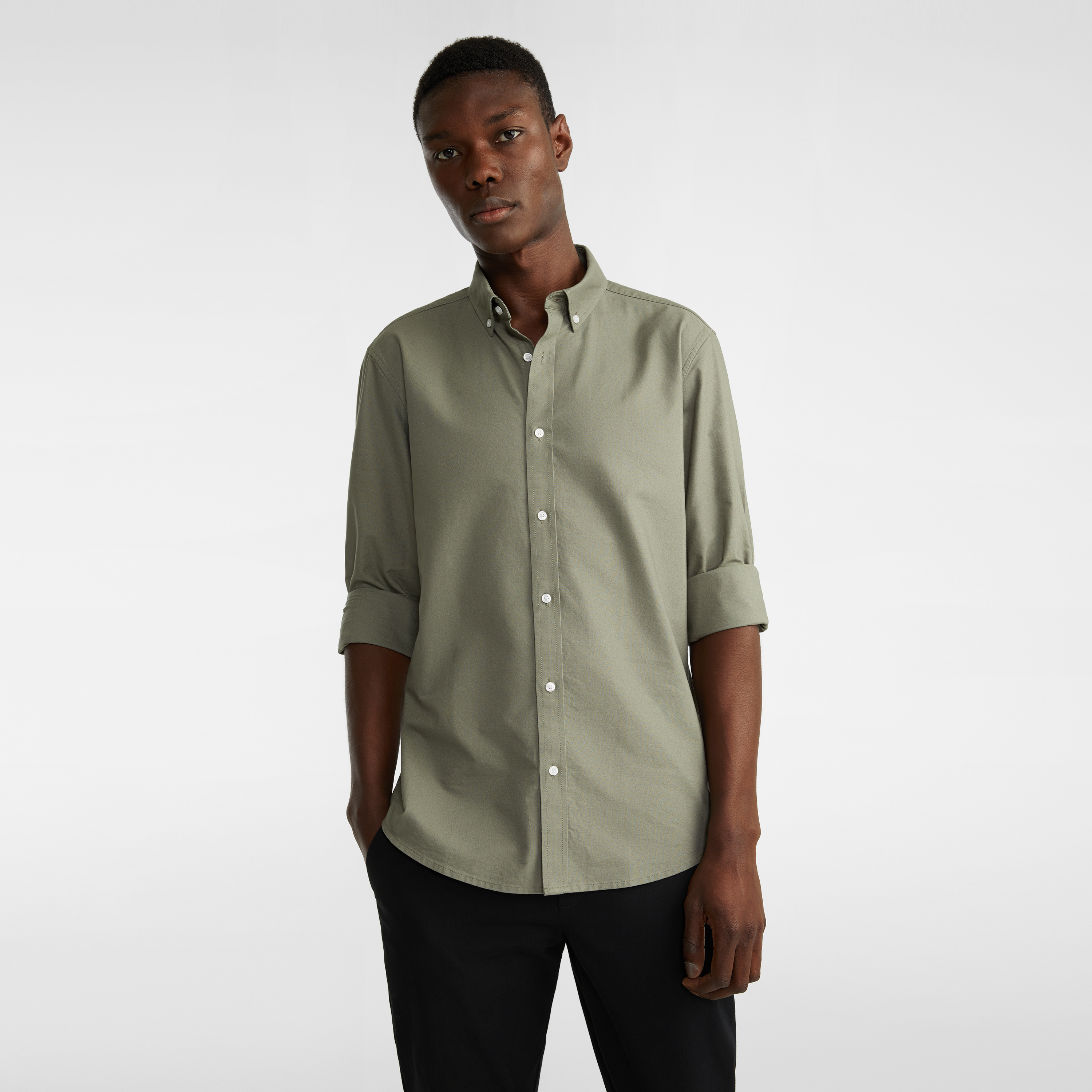 Men's Long Sleeve Shirts | Black, White 