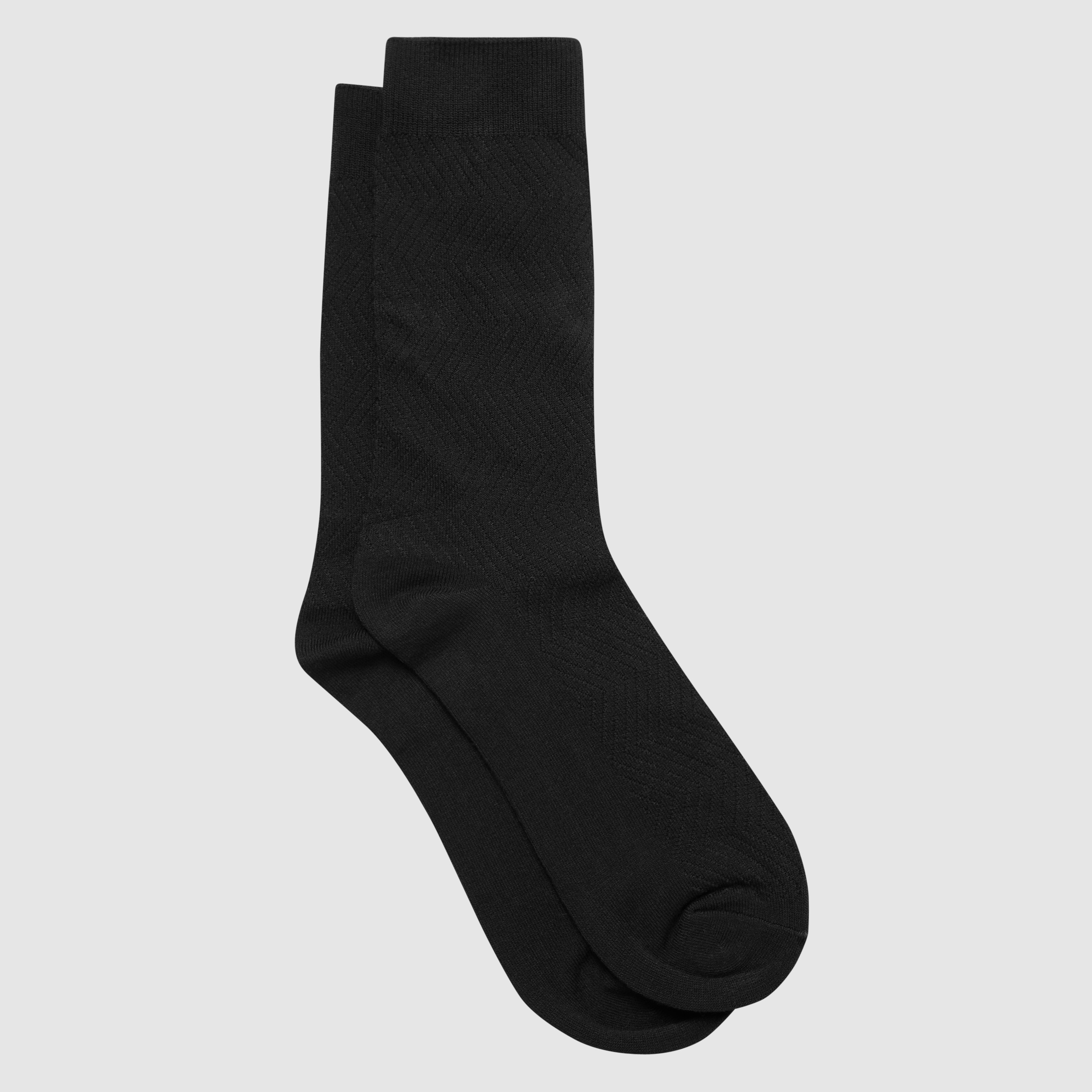 Black Textured Bamboo Sock Men's Accessories yd AU