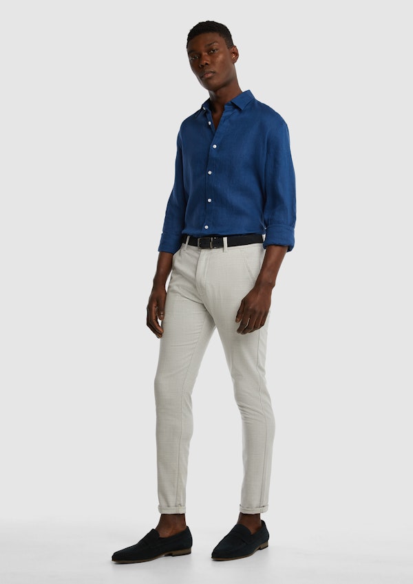 Natural Embrock Check Chinos