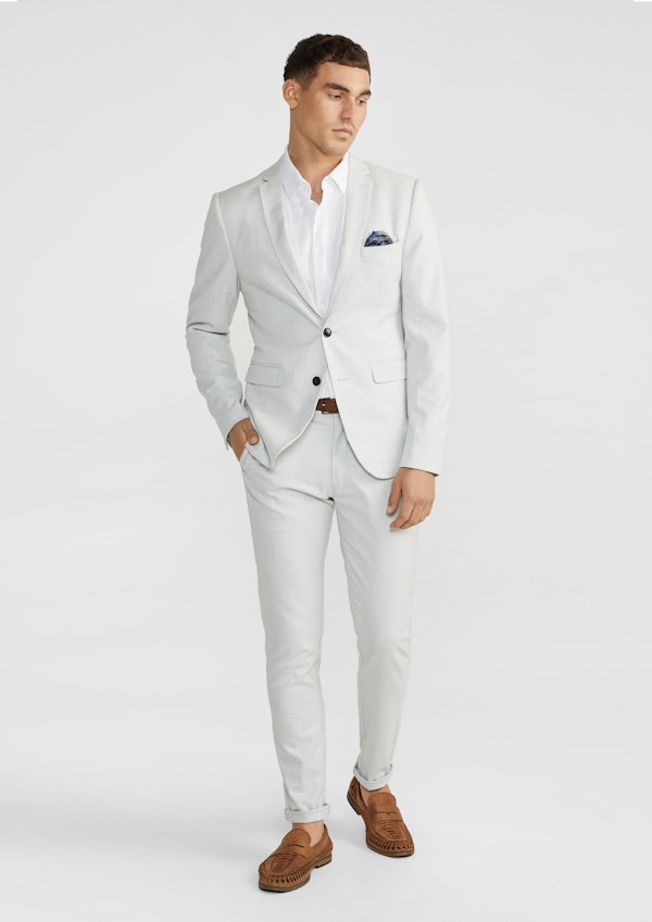 Natural Embrock Check Chinos