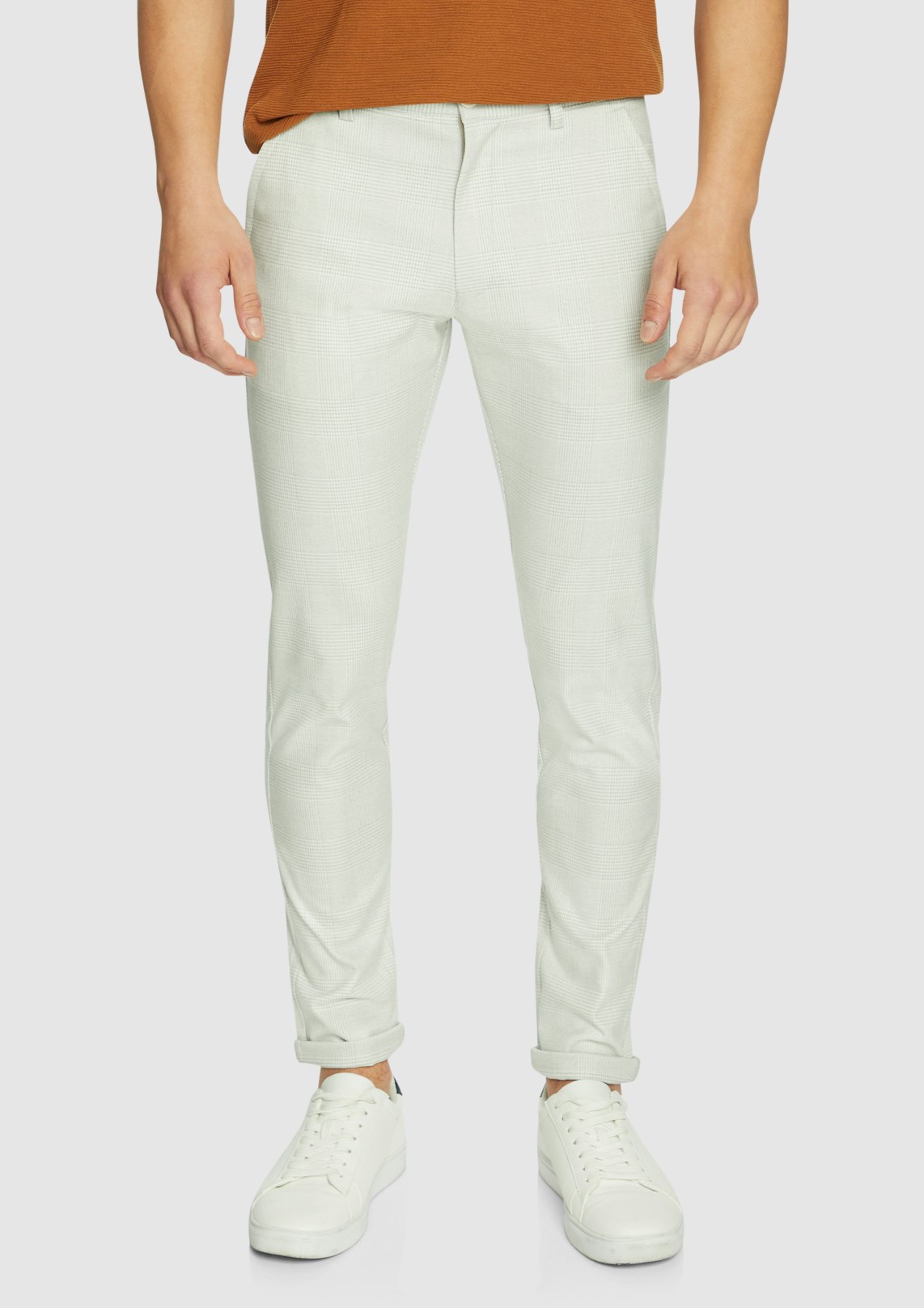 Natural Embrock Check Chinos