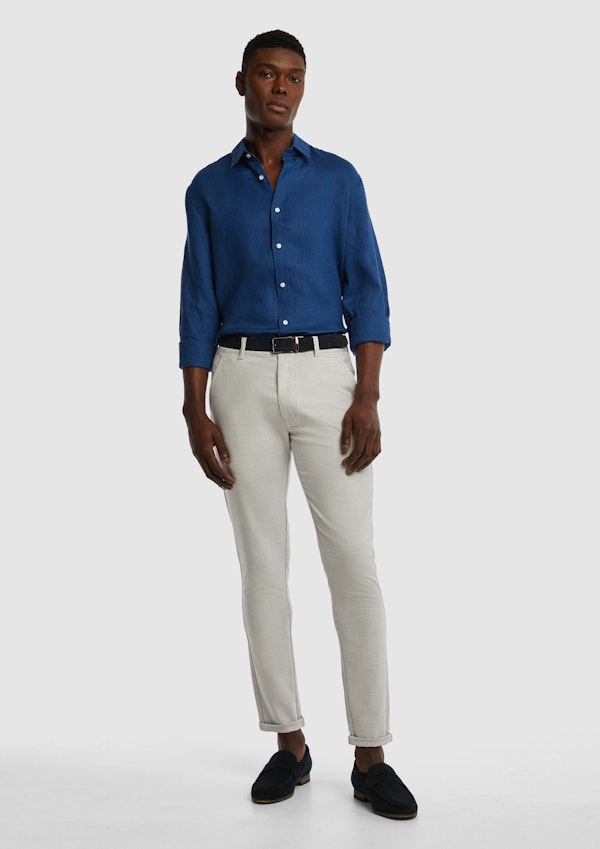 Natural Embrock Check Chinos