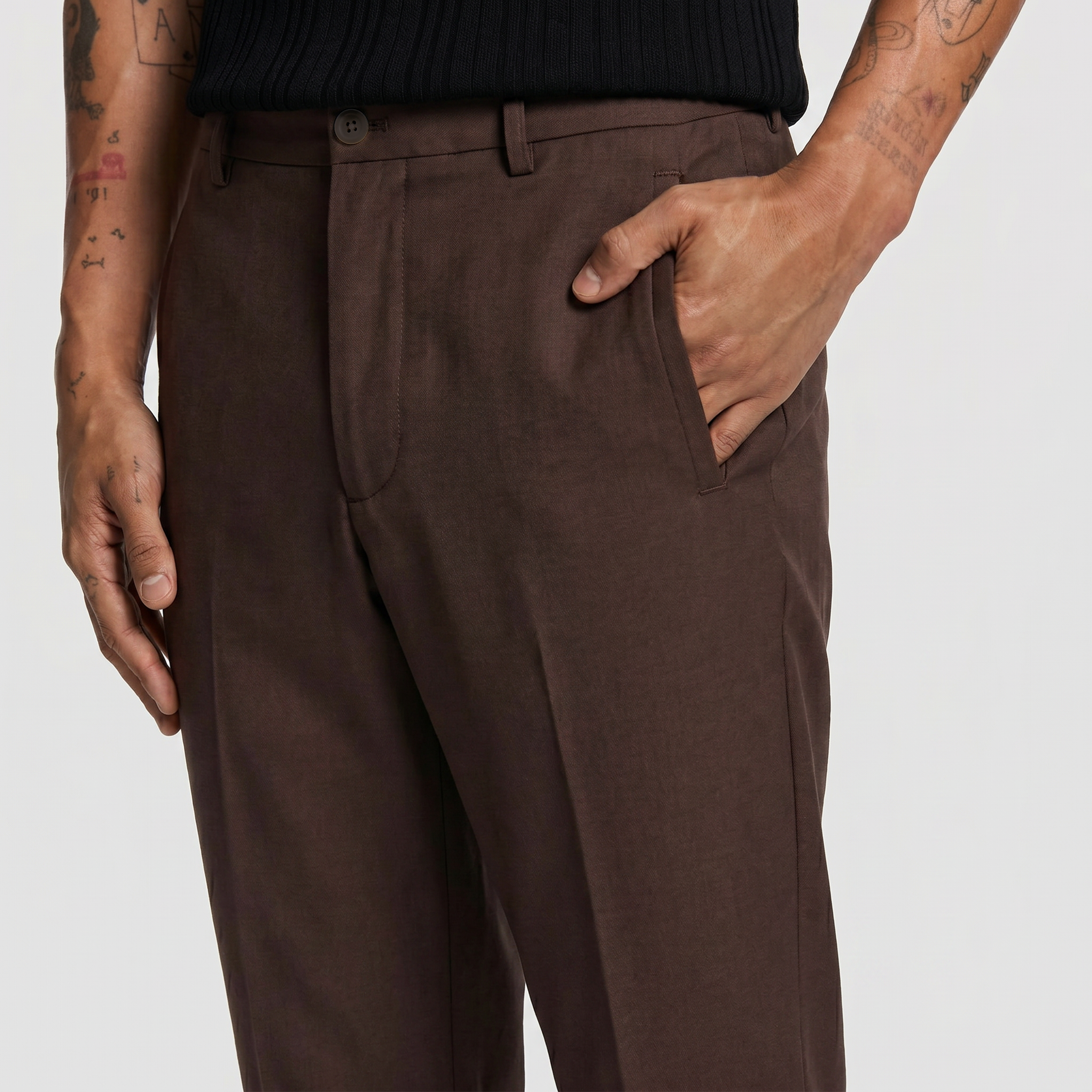 Chocolate Kent Cropped Chinos