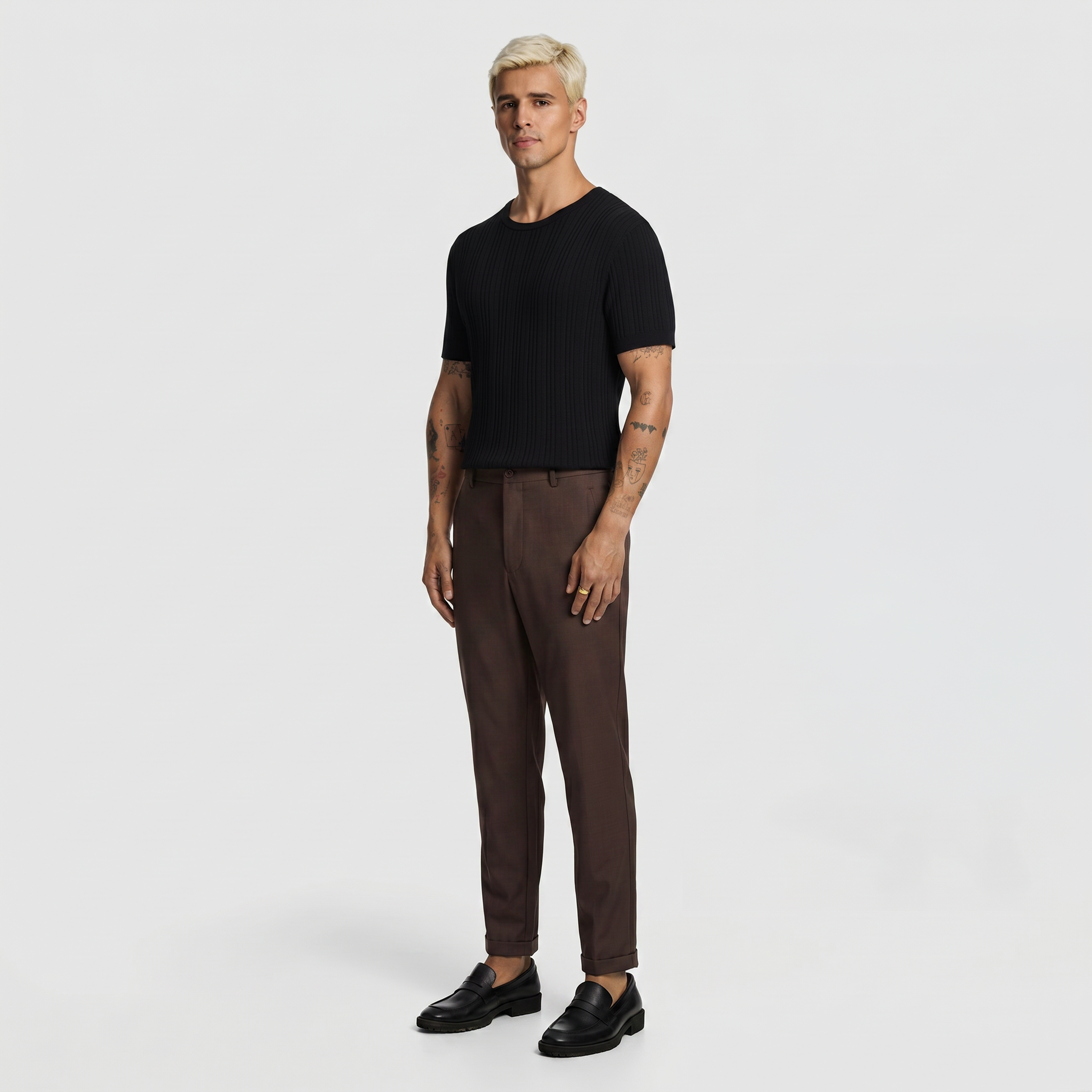 Chocolate Kent Cropped Chinos