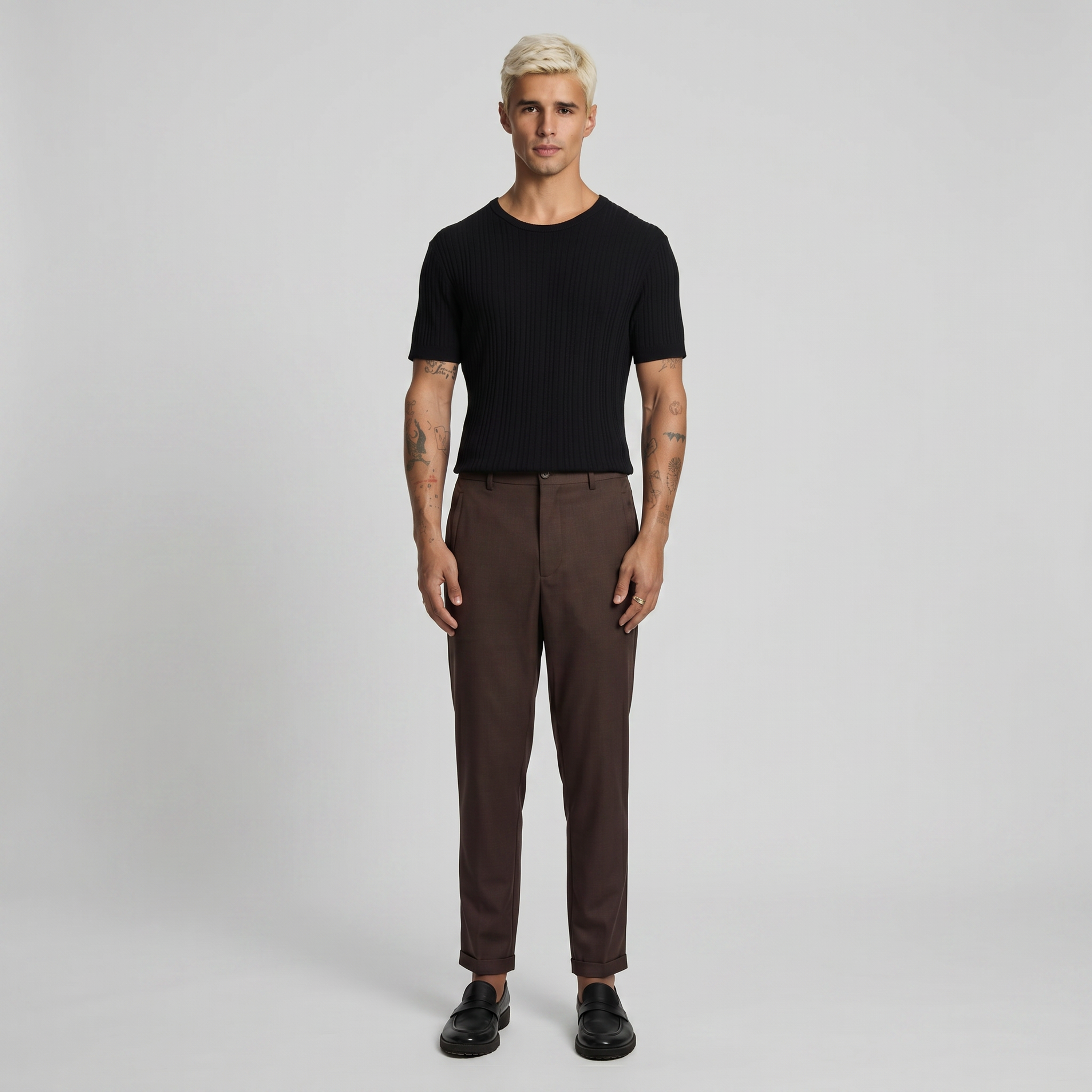 Chocolate Kent Cropped Chinos