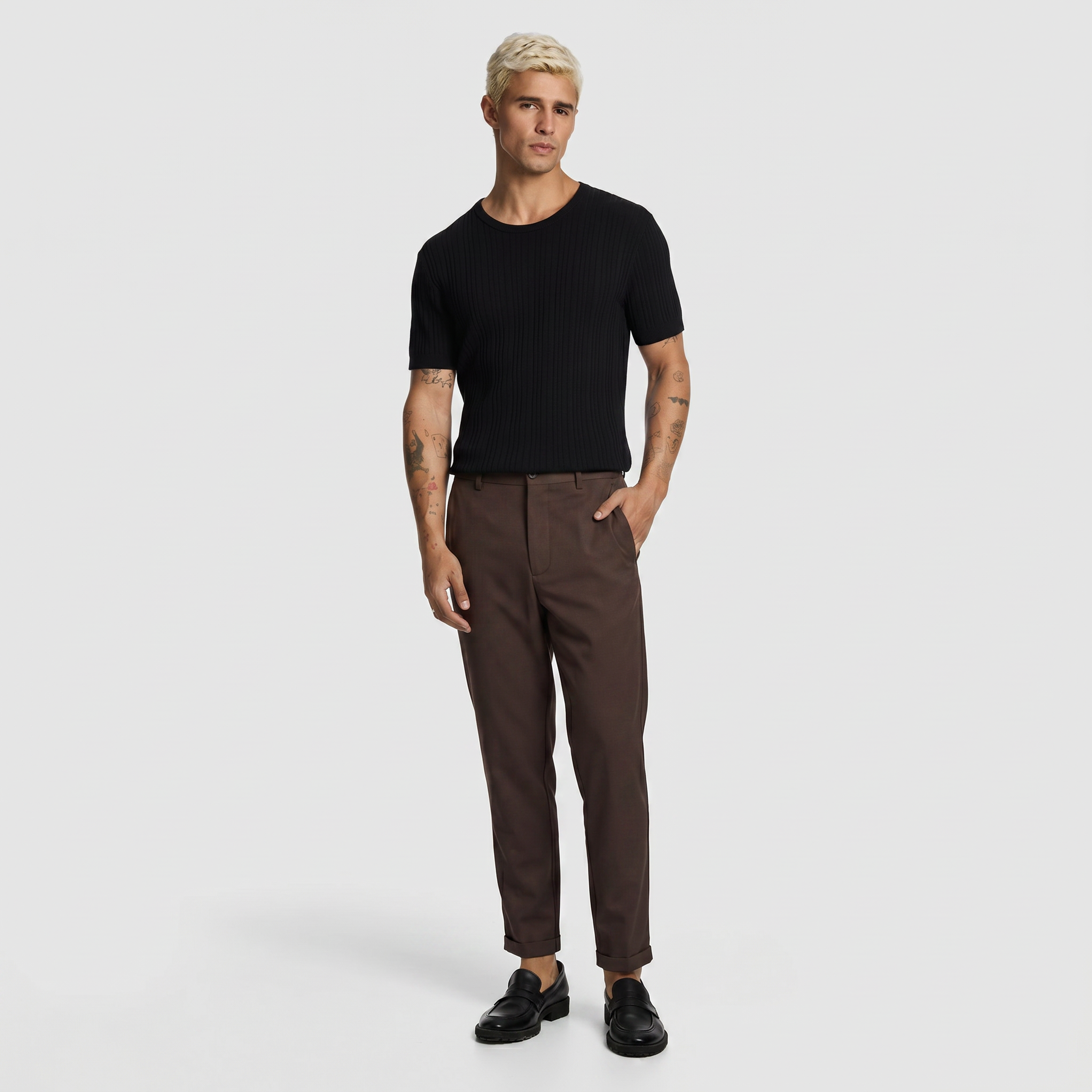 Chocolate Kent Cropped Chinos