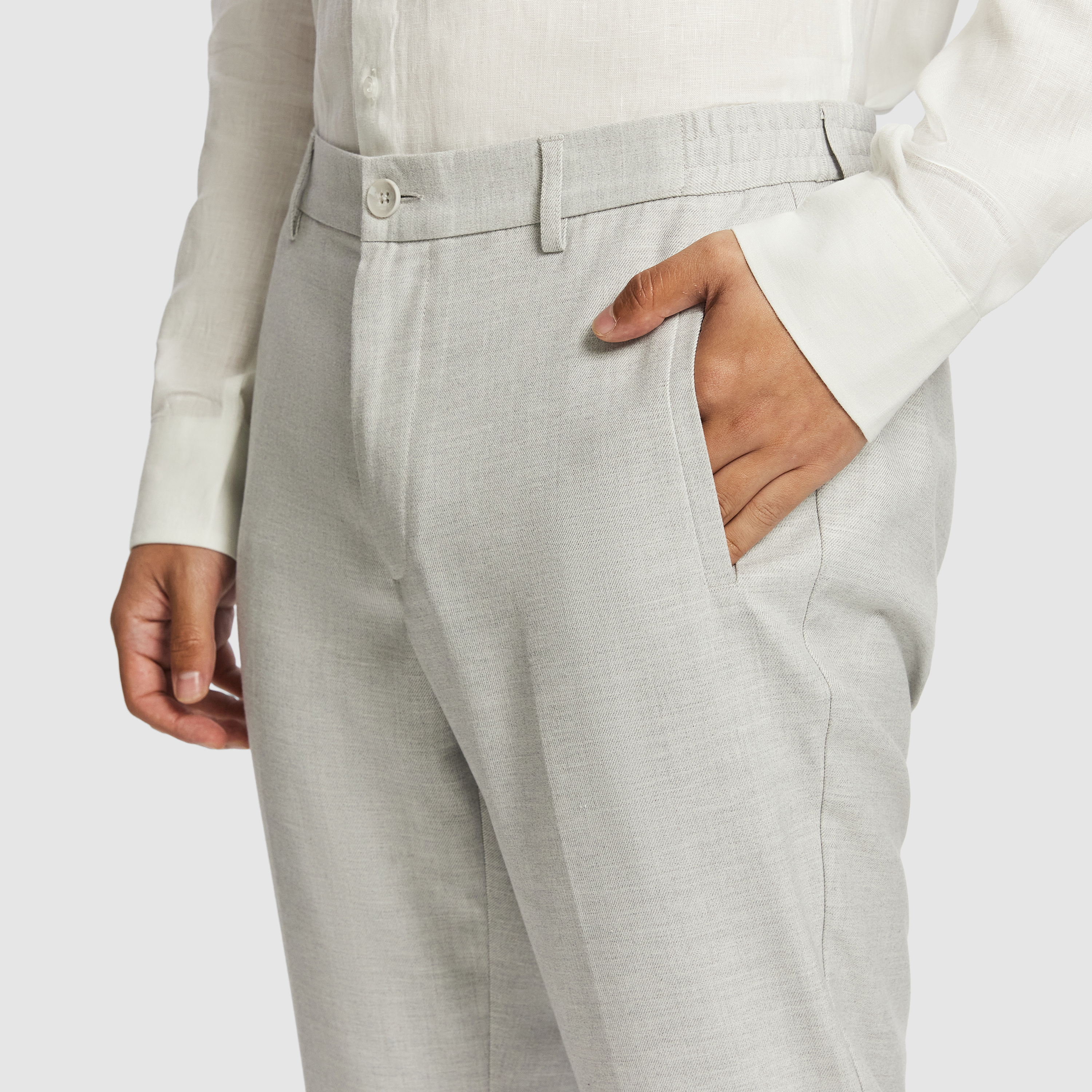 Ice Grey Kent Cropped Chinos