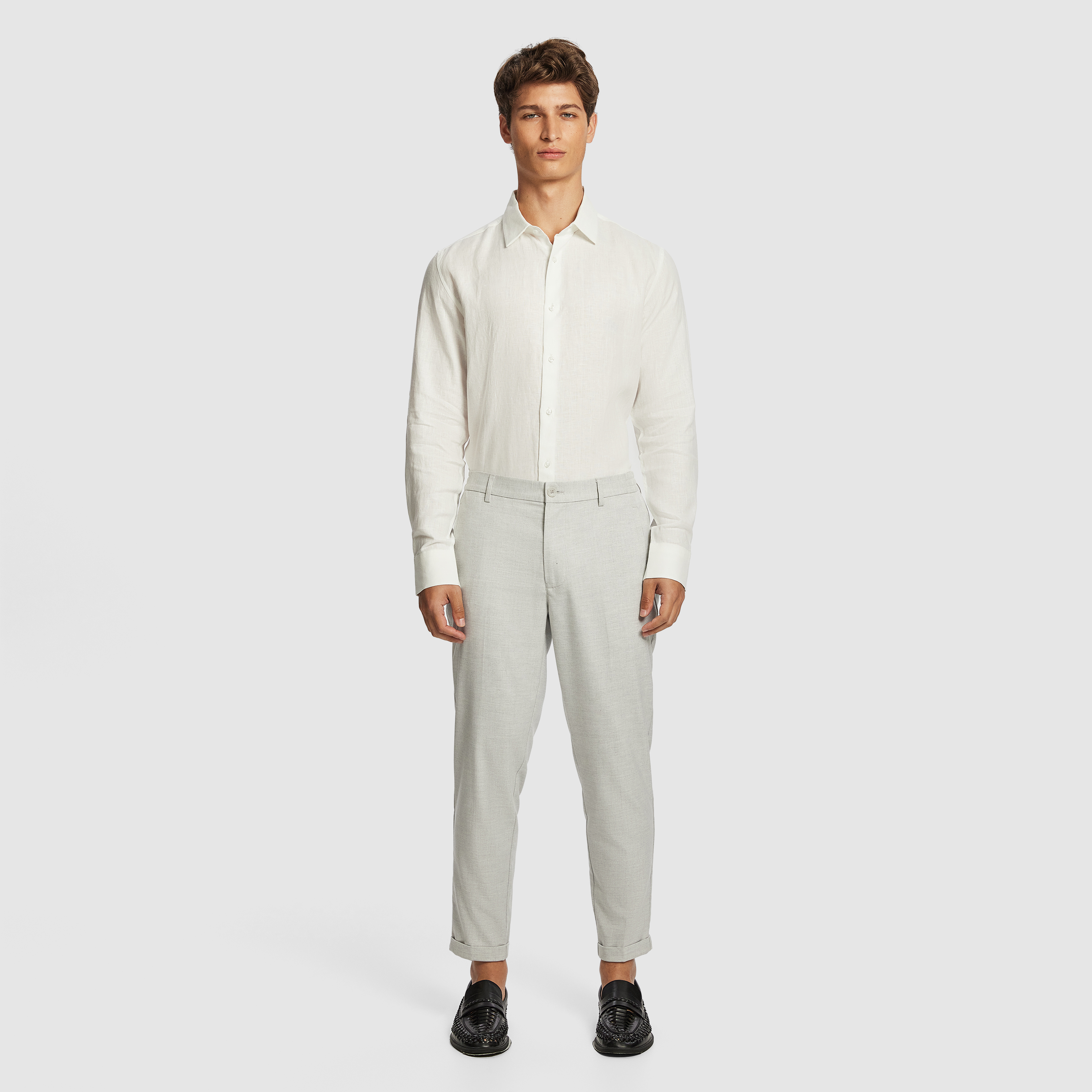 Ice Grey Kent Cropped Chinos