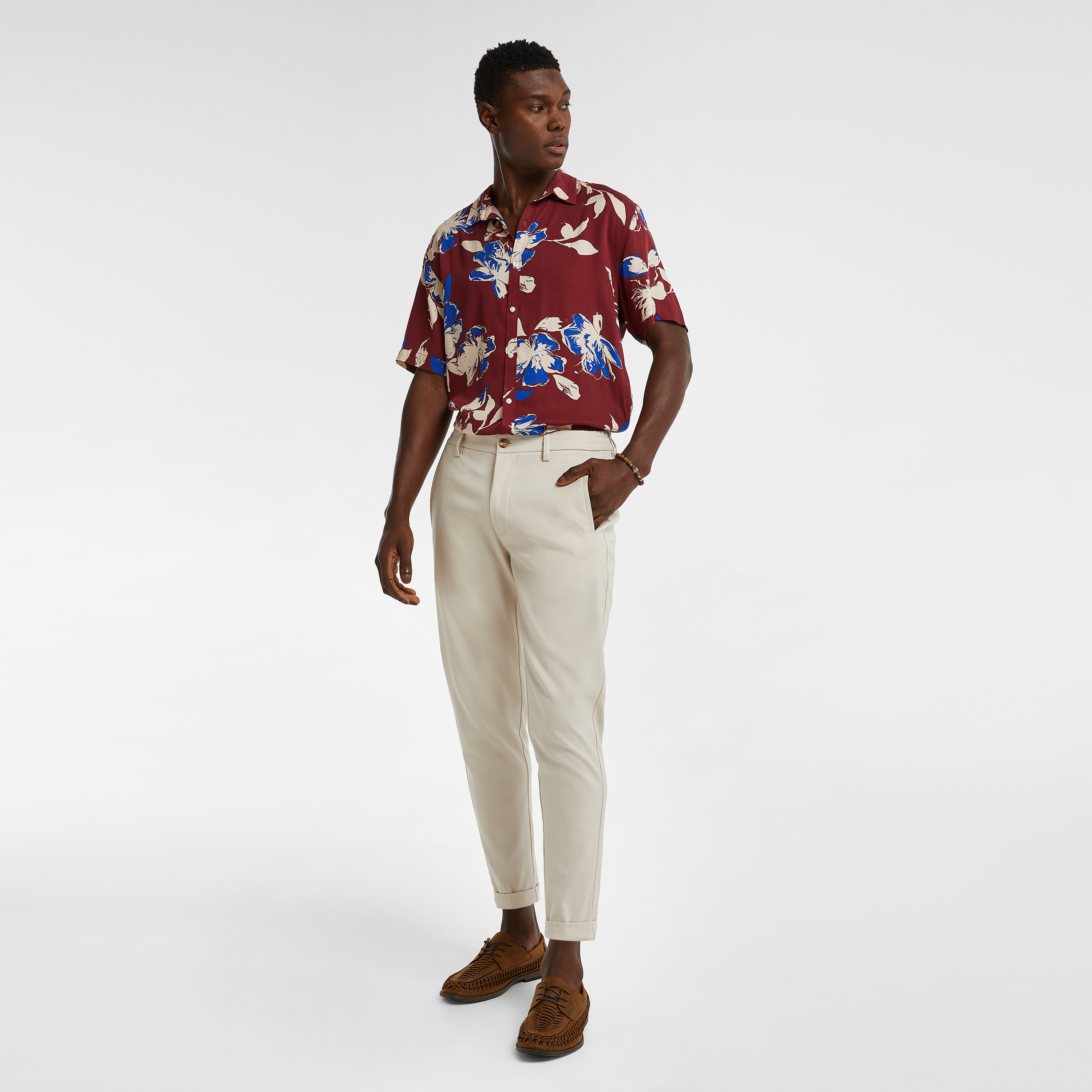 Natural Kent Cropped Chinos