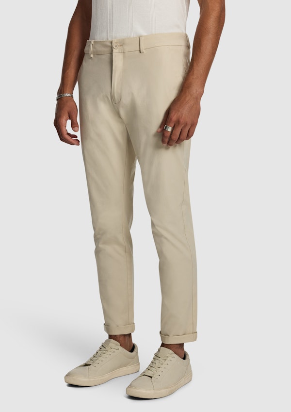 Beige Danny Super Stretch Slim Chinos