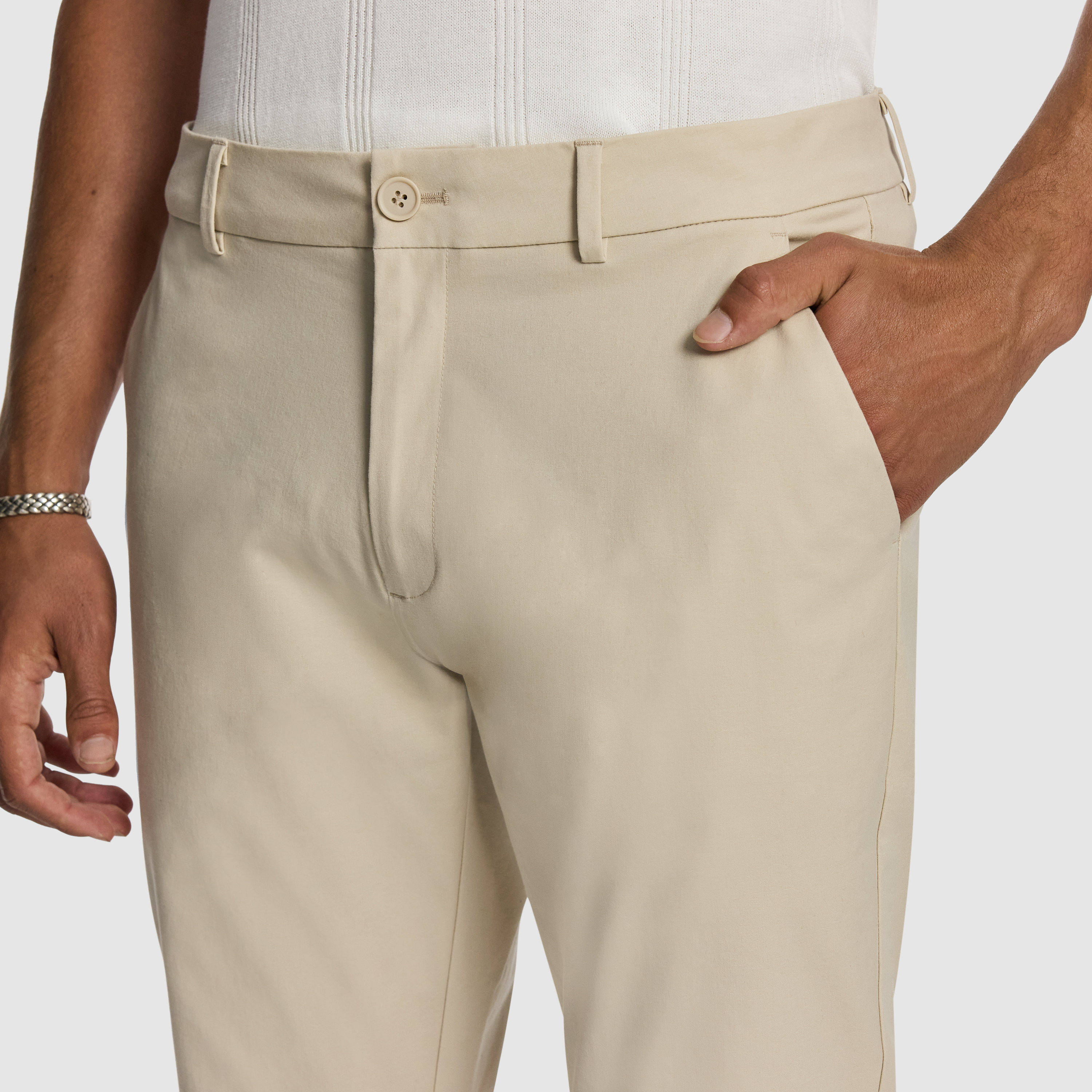 Beige Danny Super Stretch Slim Chinos