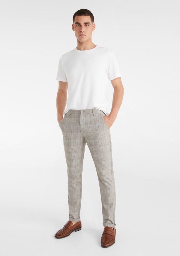 White Self Stripe Super Stretch Textured Tee