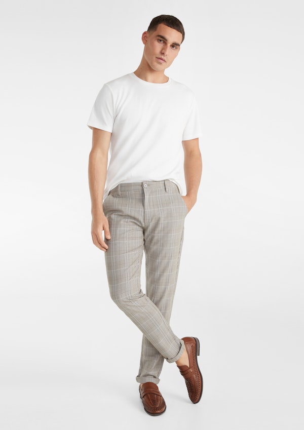 White Self Stripe Super Stretch Textured Tee