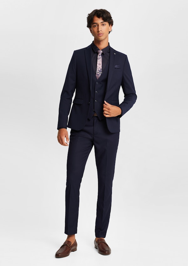 Royal blue skinny 2024 suit