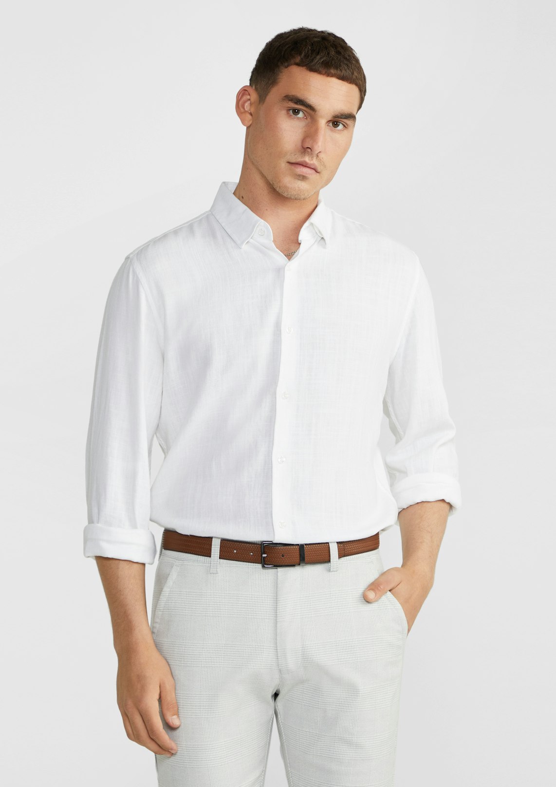 White Vincent Viscose Blend Shirt