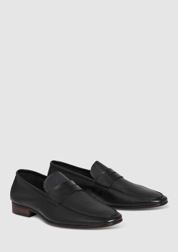 Black Dayton Textured Loafer