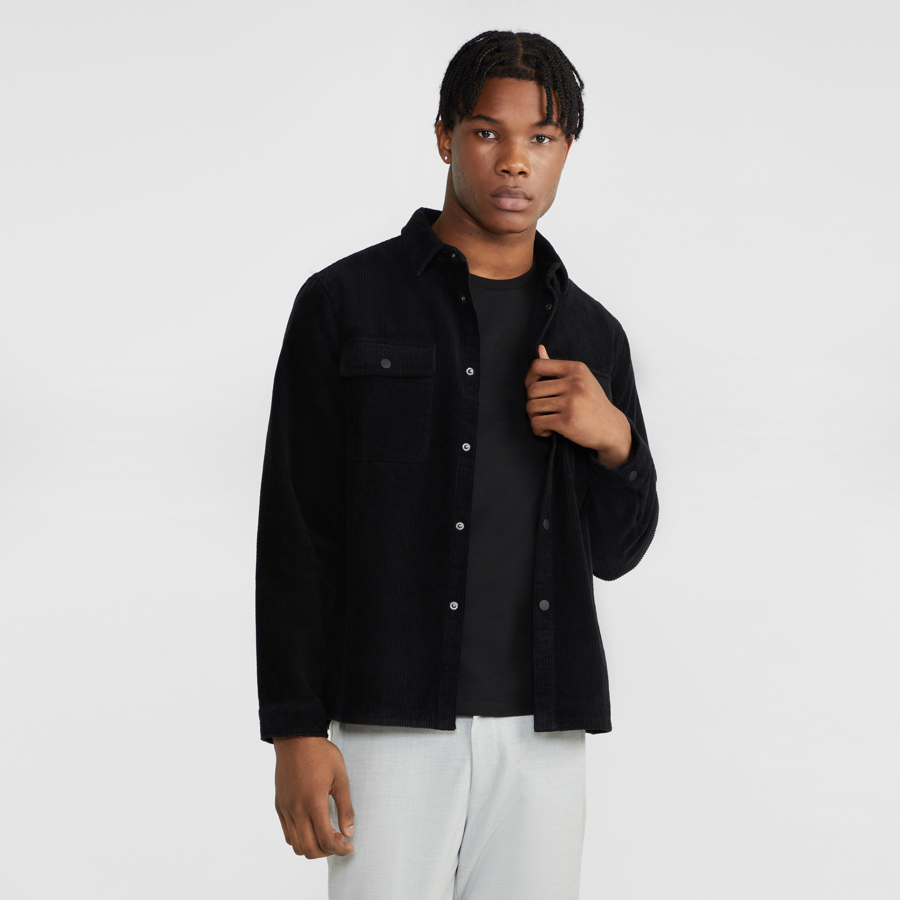 black corduroy coat