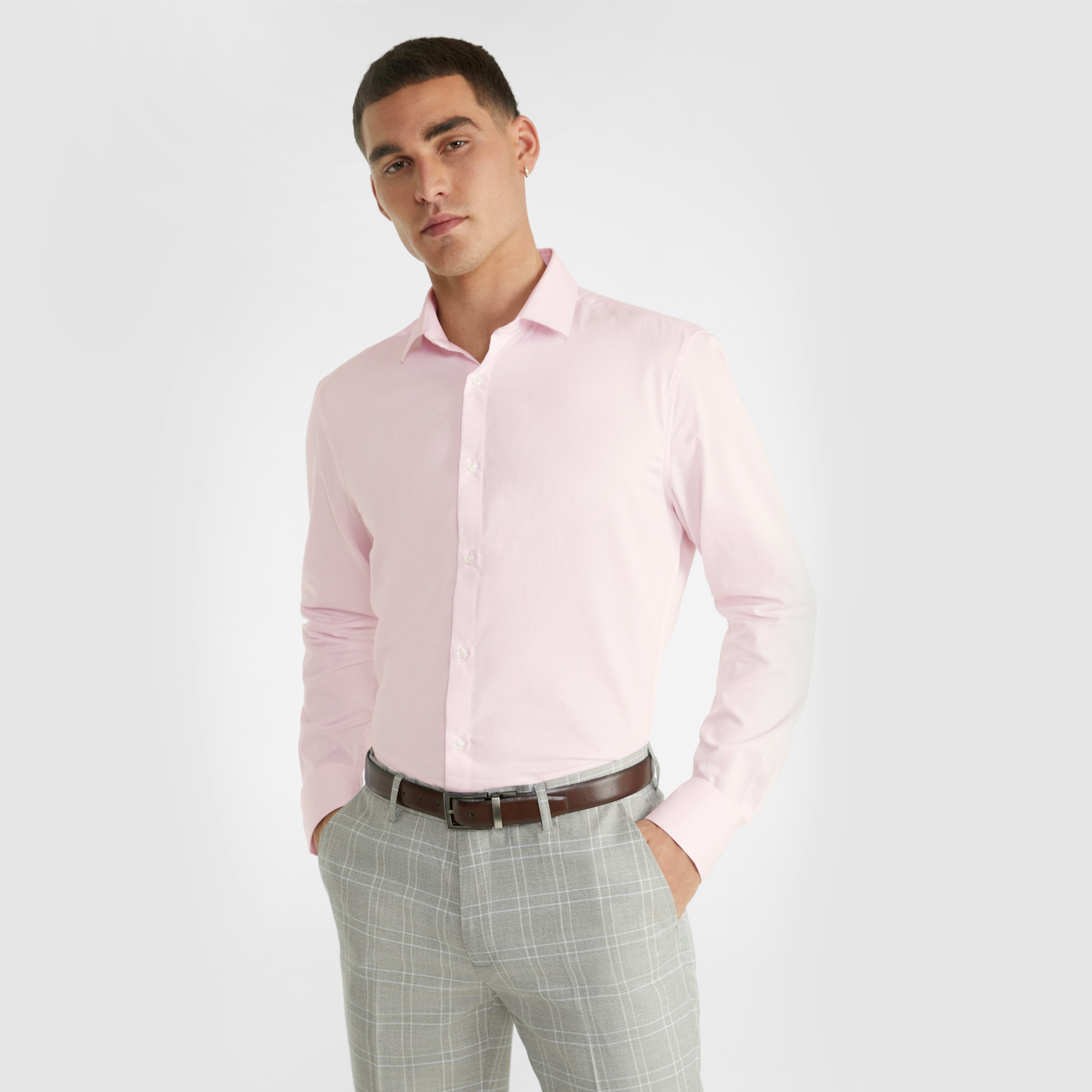 Pink Mikey Slim Dress Shirt | Men's Tops | yd AU