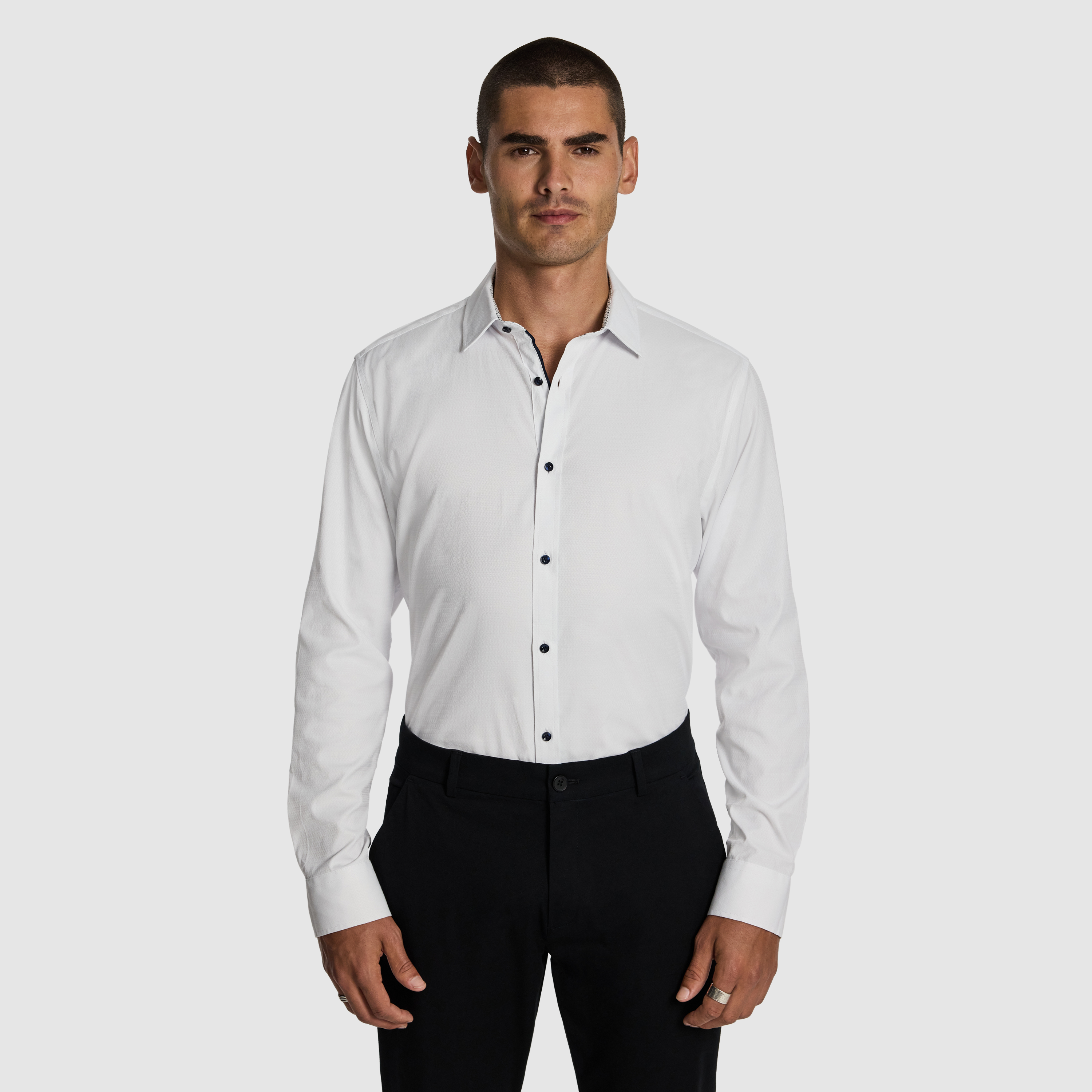 Heart Textured Slim Shirt