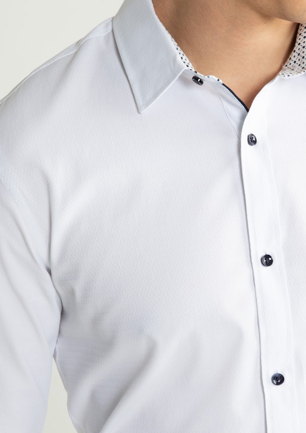 White Heart Textured Slim Shirt