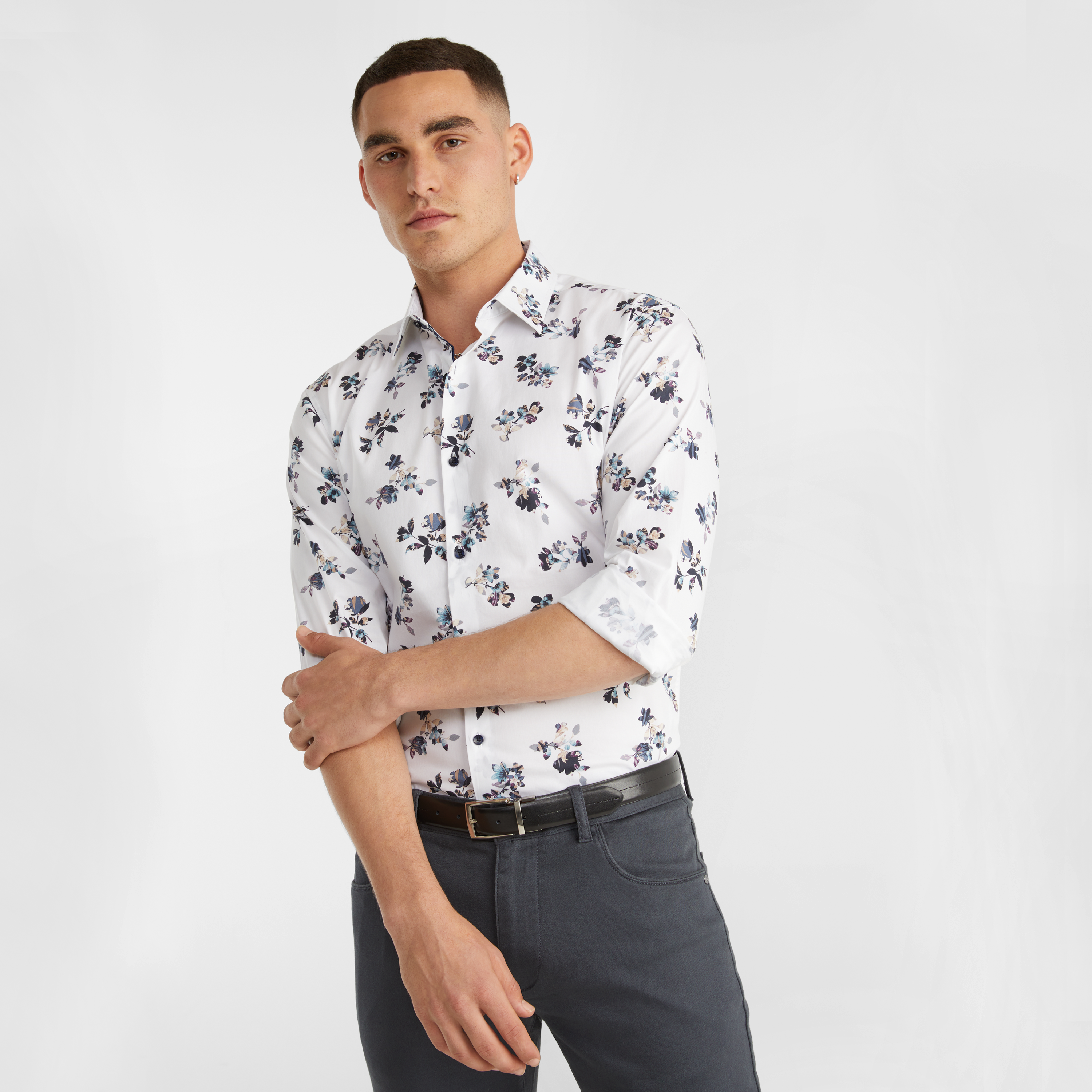 Photographic Floral Slim Shir