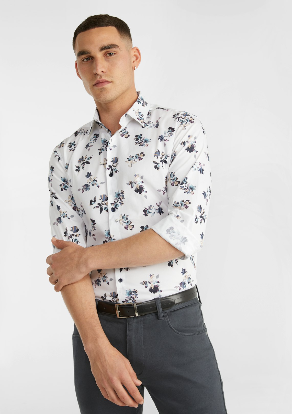 Photographic Floral Slim Shirt