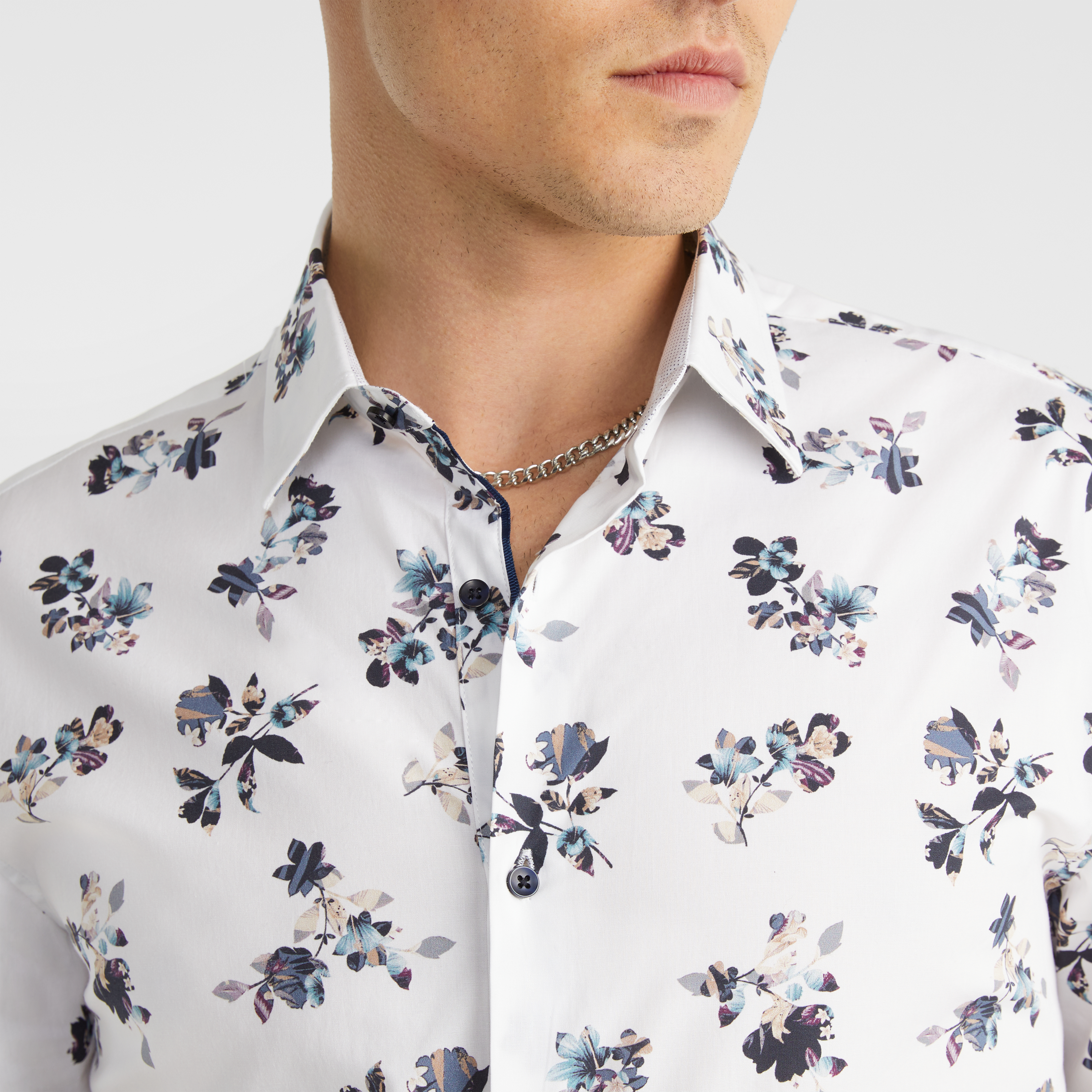 Photographic Floral Slim Shir