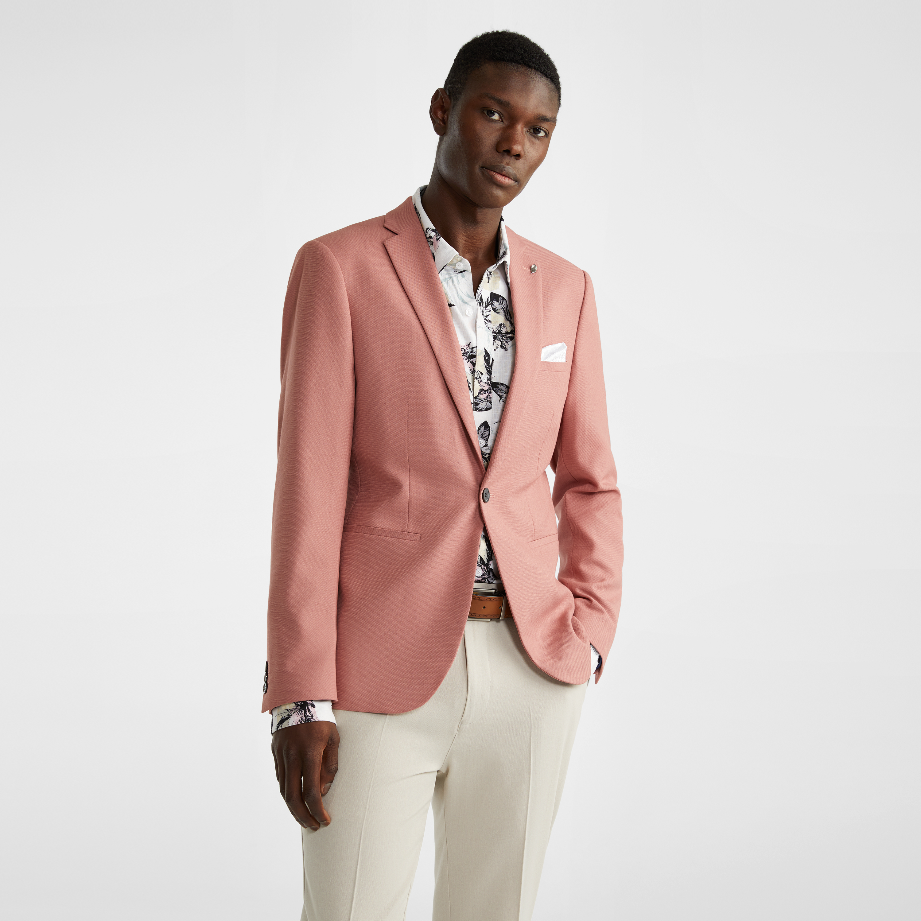 Pink Swarv Stretch Blazer | Men's Tops 