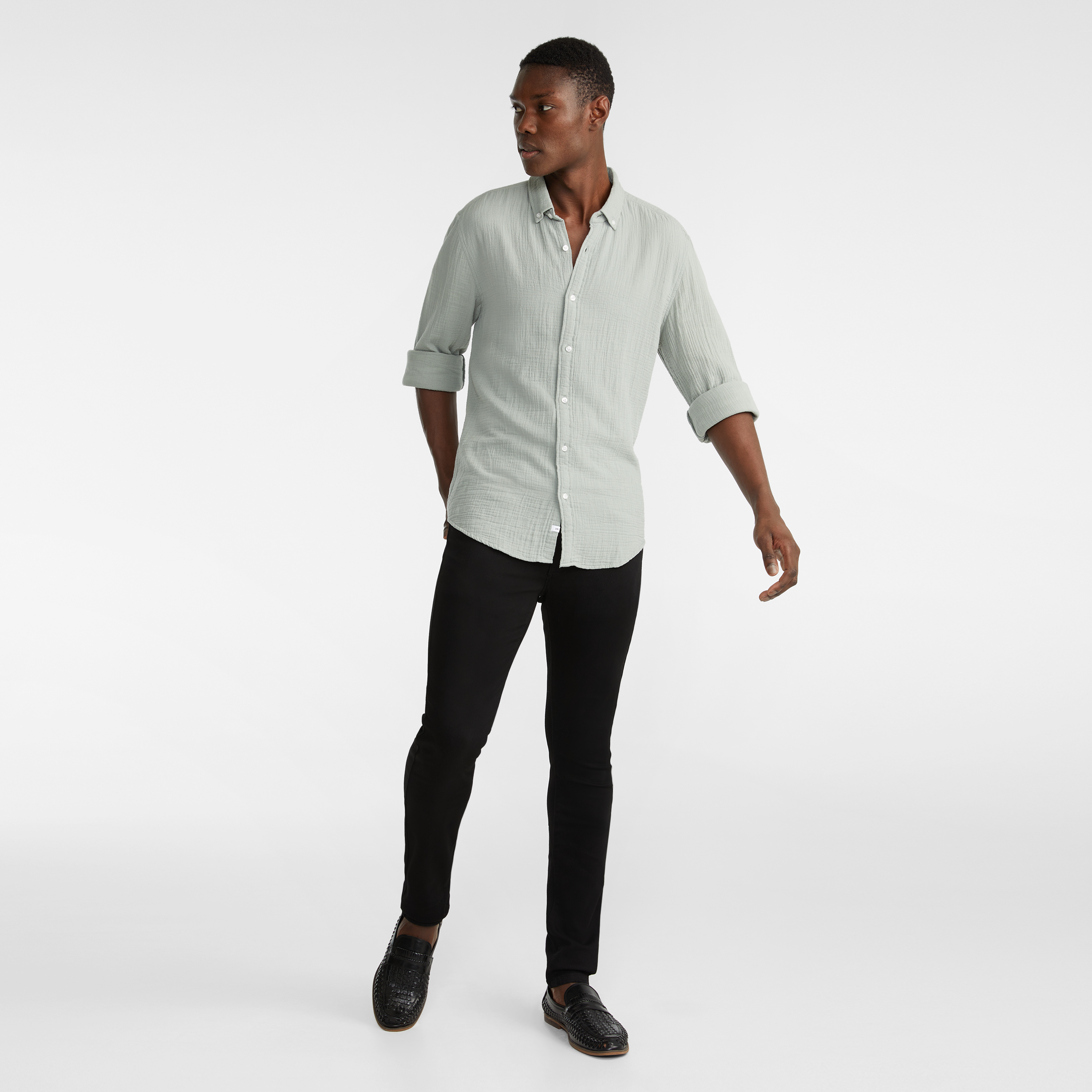 Seafoam Crame Cheesecloth Shirt | Men's 
